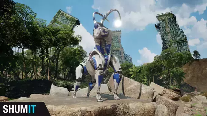 SciFi Goat Low-poly 3D model