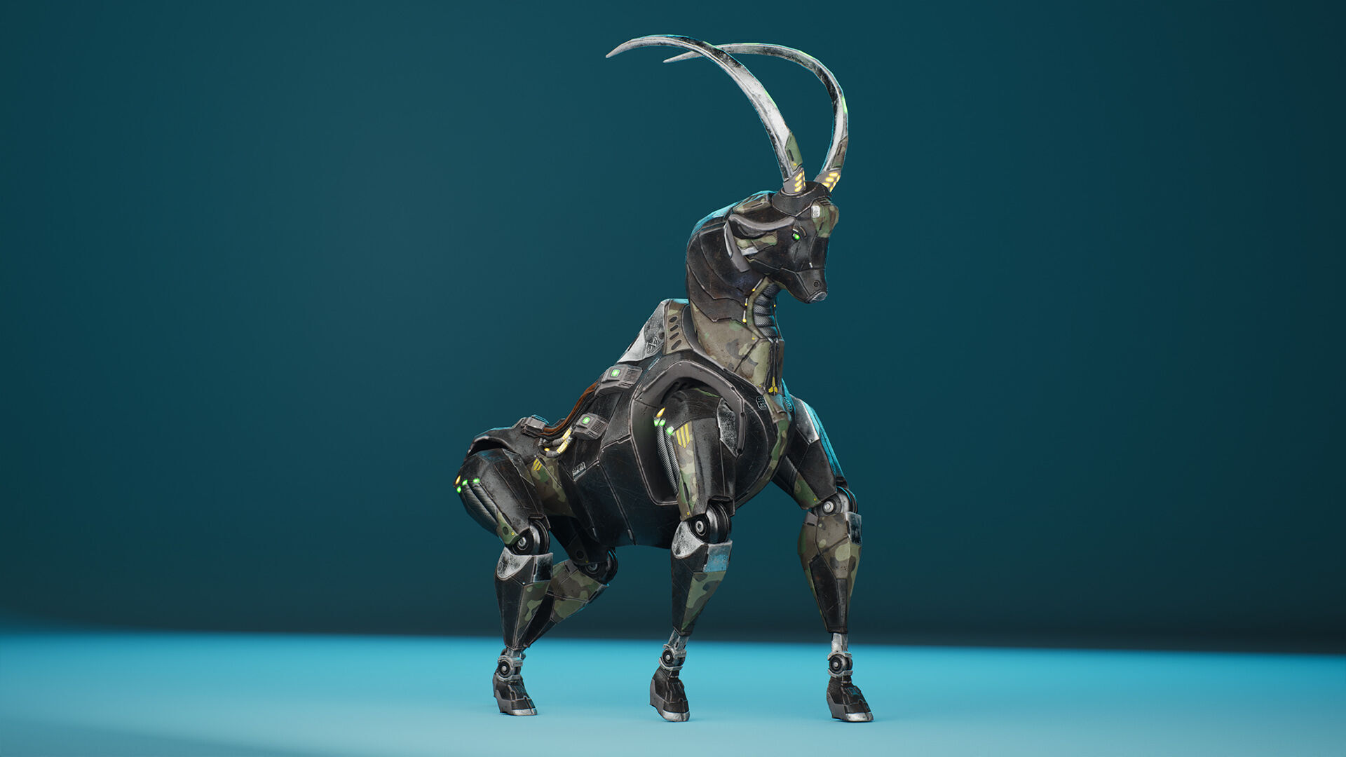SciFi Goat Low-poly 3D model_4