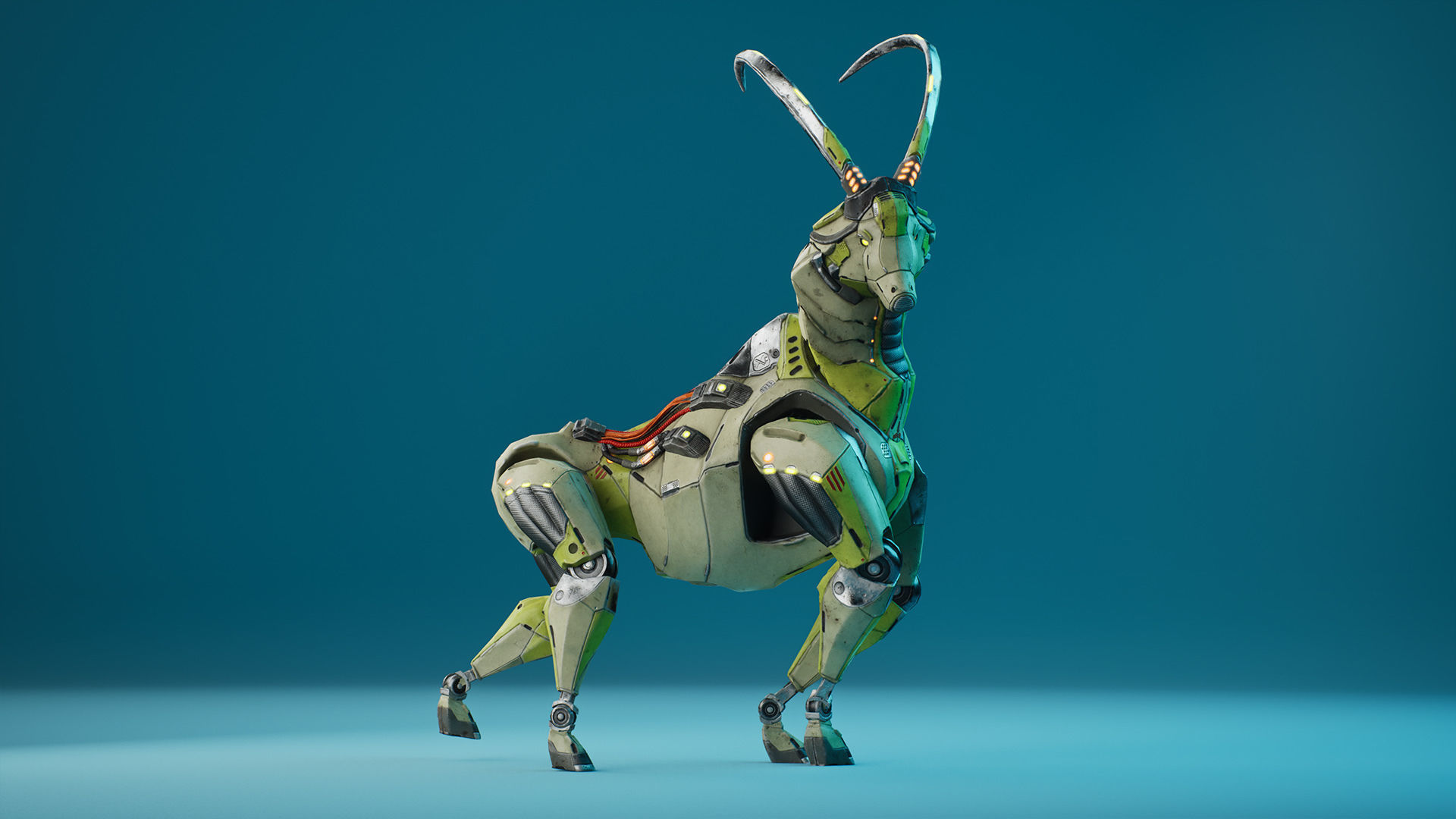 SciFi Goat Low-poly 3D model_5