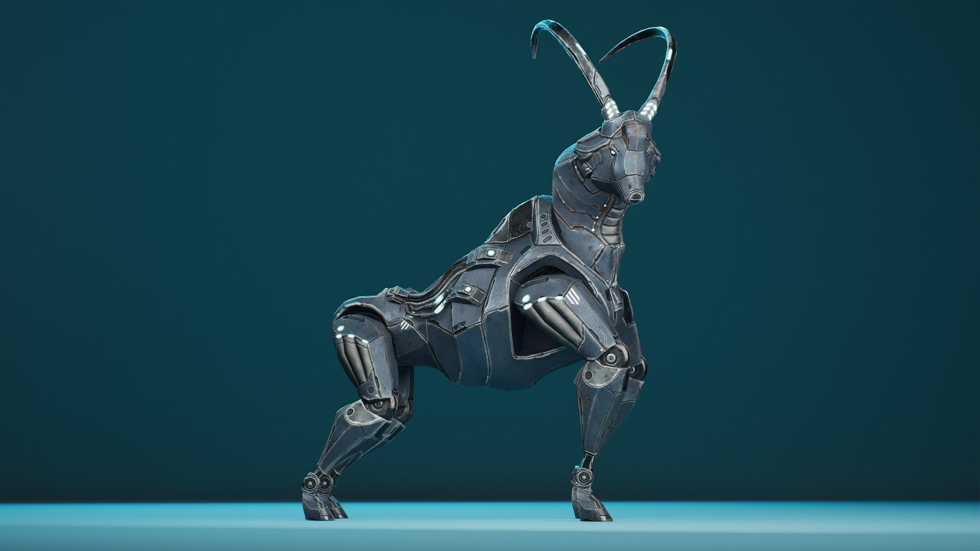 SciFi Goat Low-poly 3D model_6