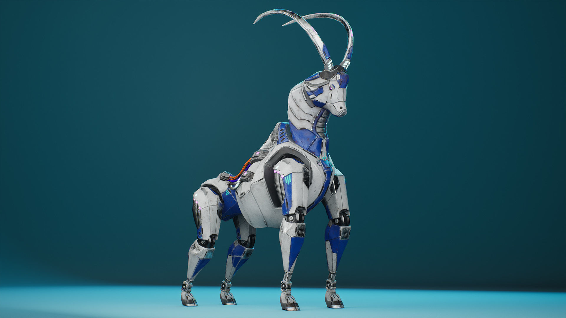 SciFi Goat Low-poly 3D model_3