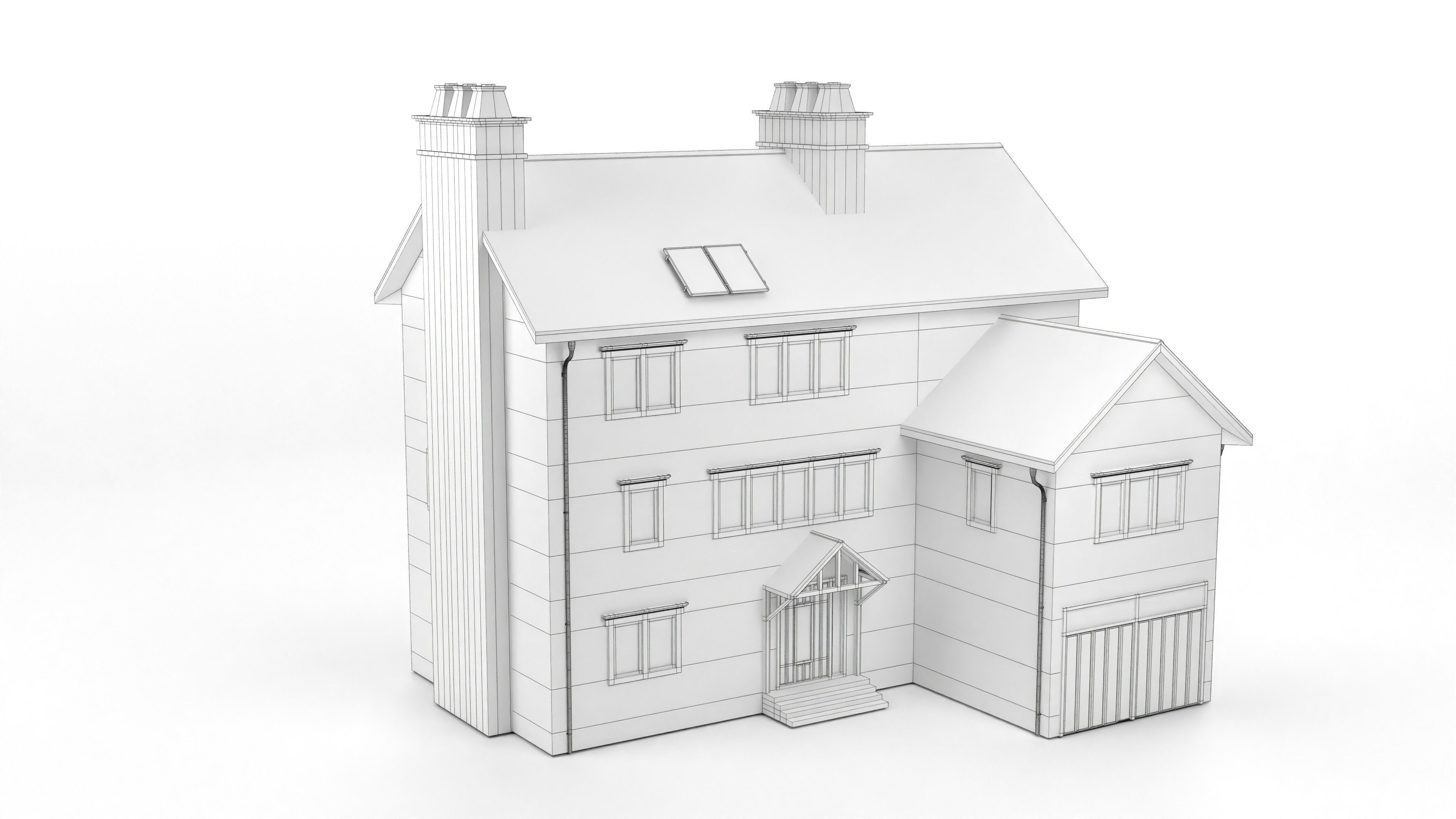 British House Design 01 Low-poly 3D model_7