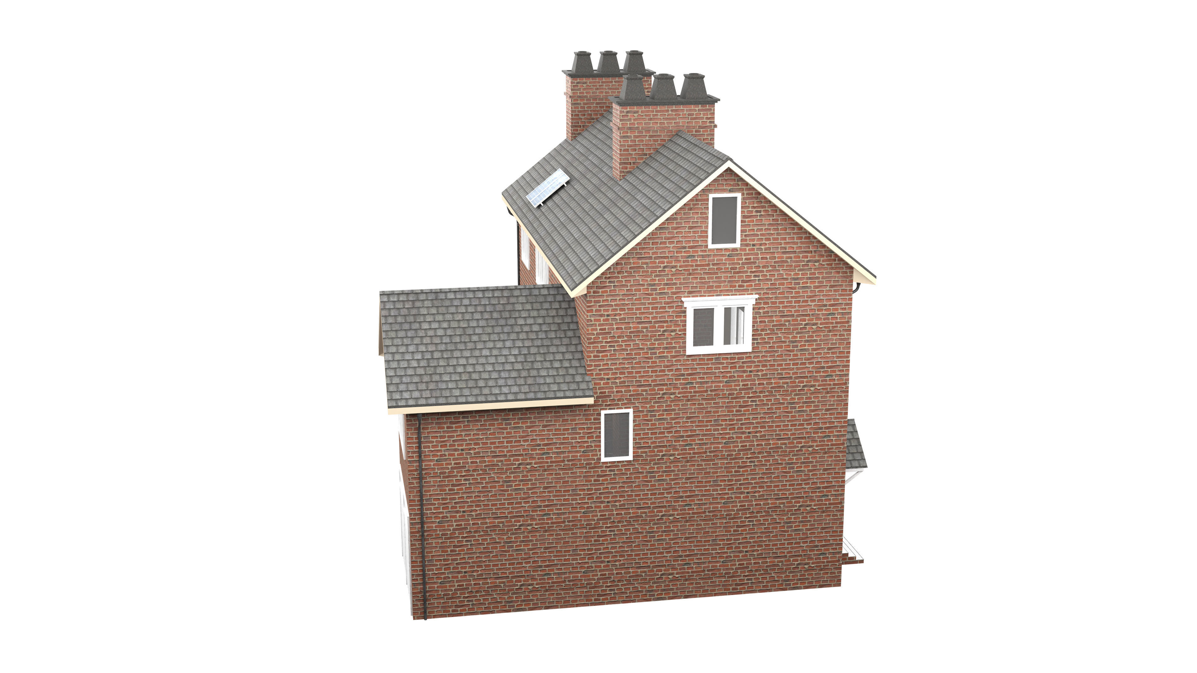 British House Design 01 Low-poly 3D model_5