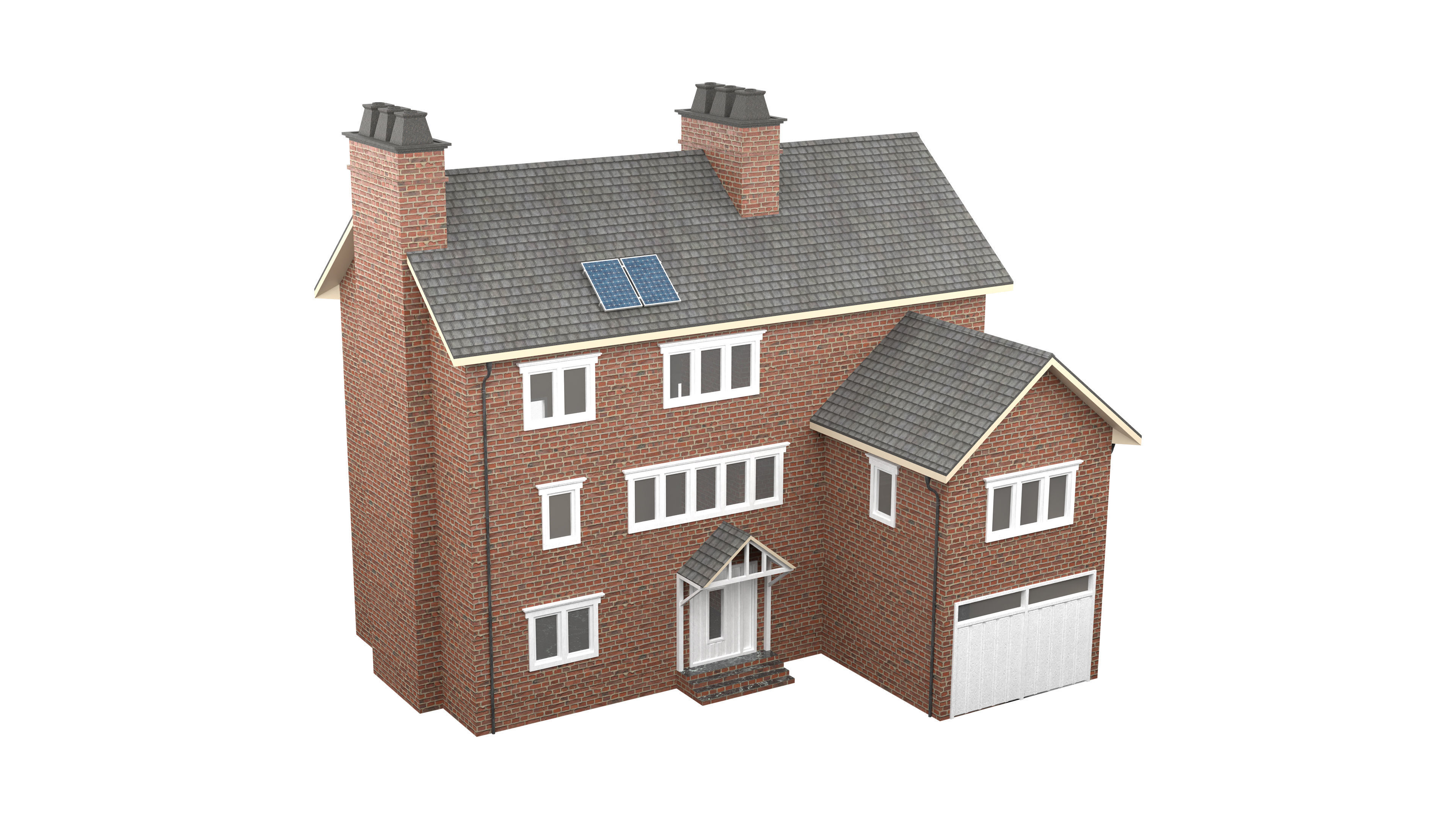 British House Design 01 Low-poly 3D model_4