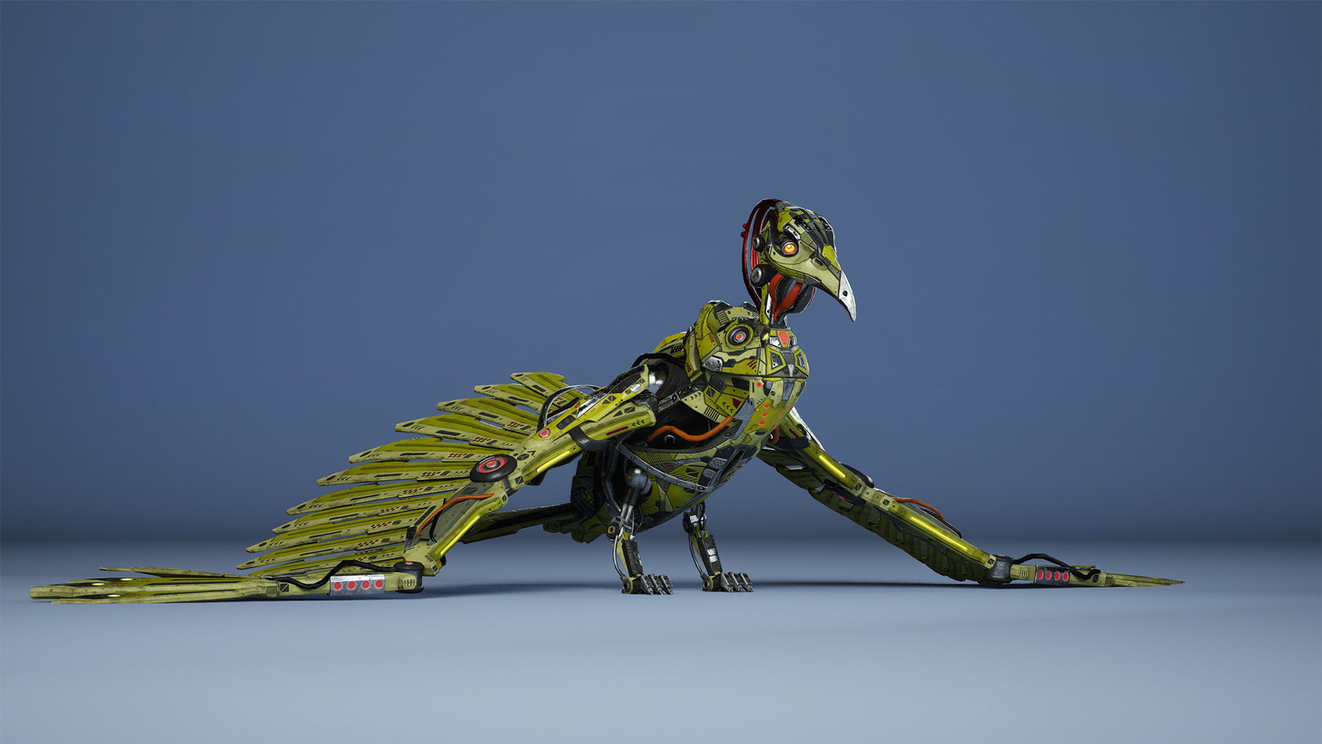 SciFi Raven Low-poly 3D model_11