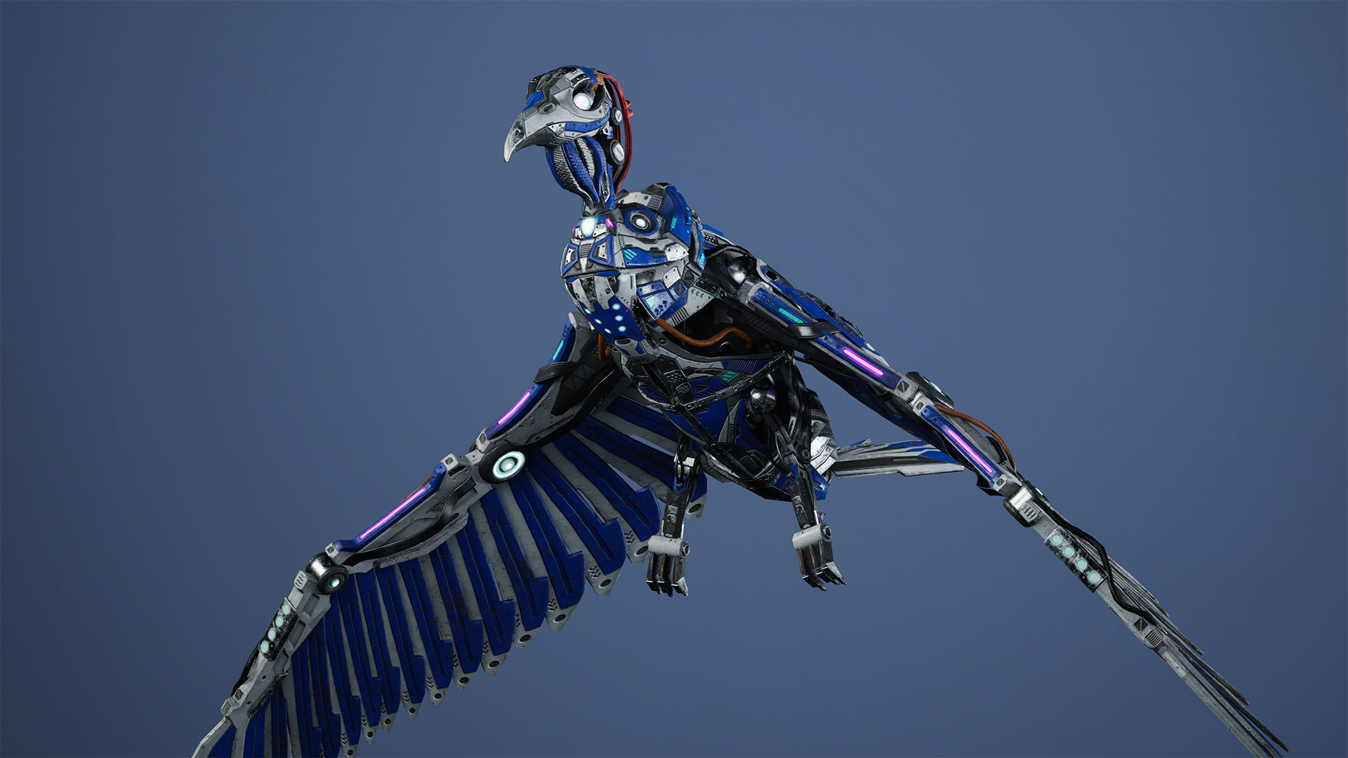 SciFi Raven Low-poly 3D model_7