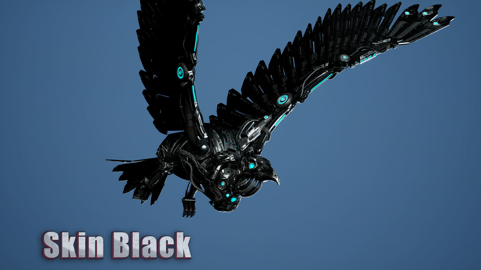 SciFi Raven Low-poly 3D model_20