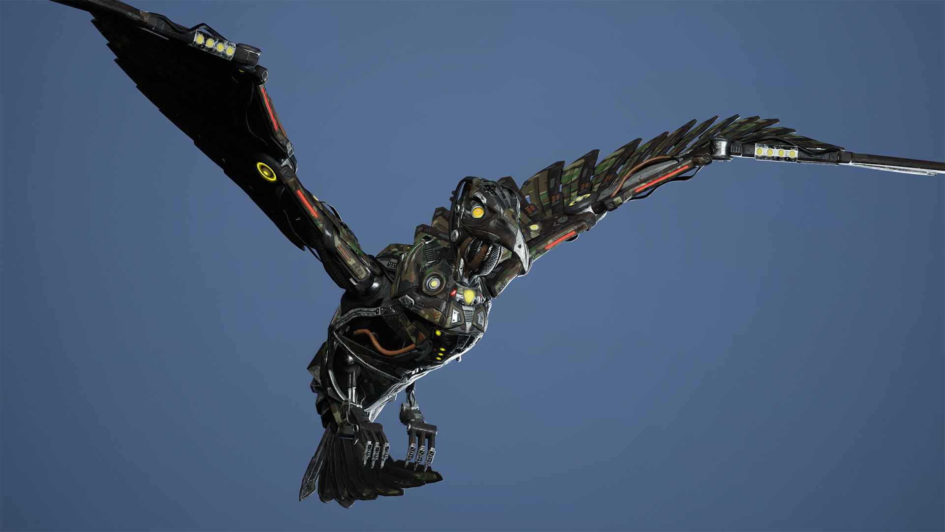 SciFi Raven Low-poly 3D model_13