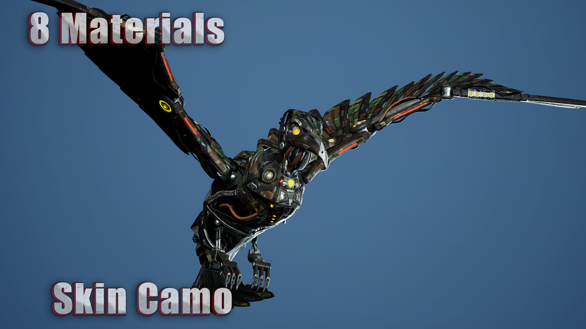 SciFi Raven Low-poly 3D model_4