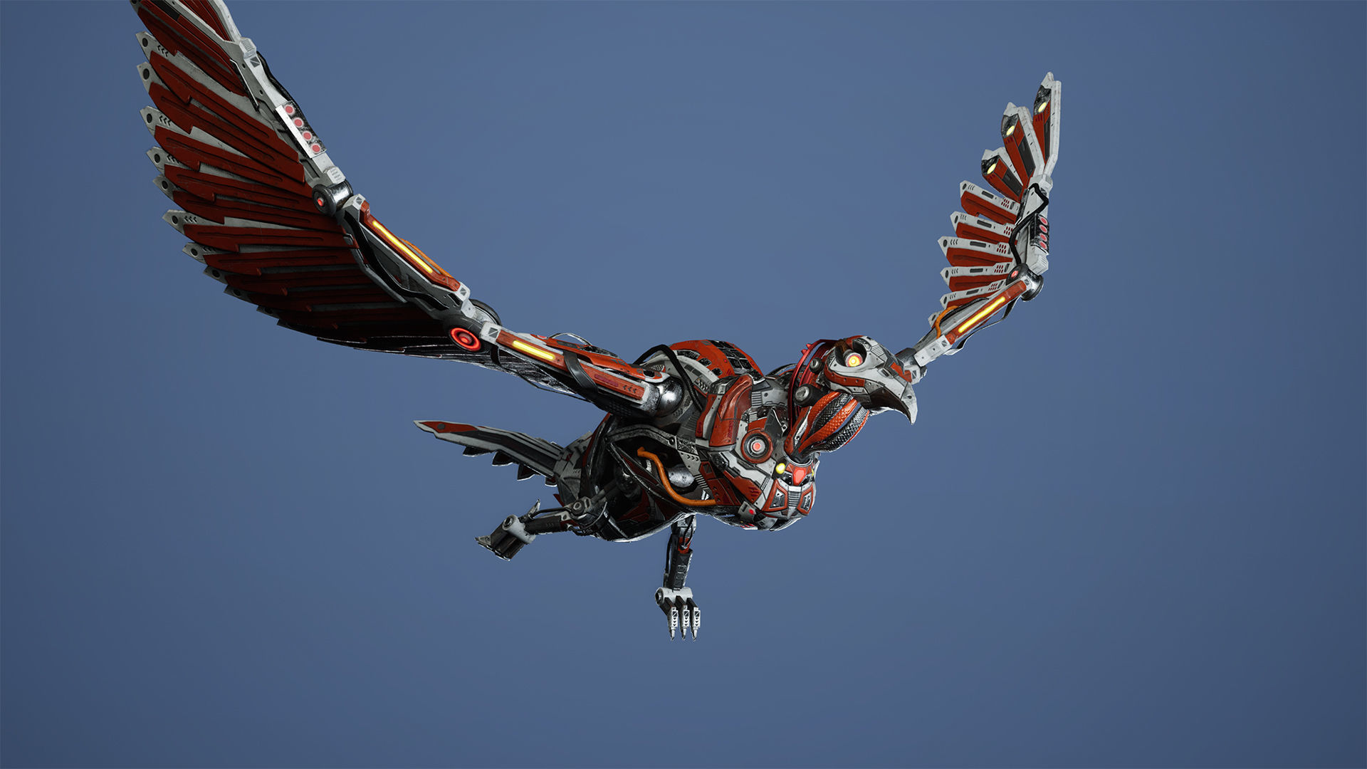 SciFi Raven Low-poly 3D model_9