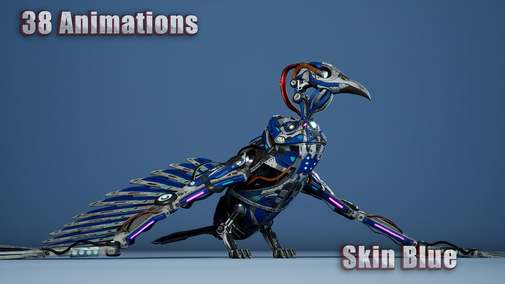 SciFi Raven Low-poly 3D model_16