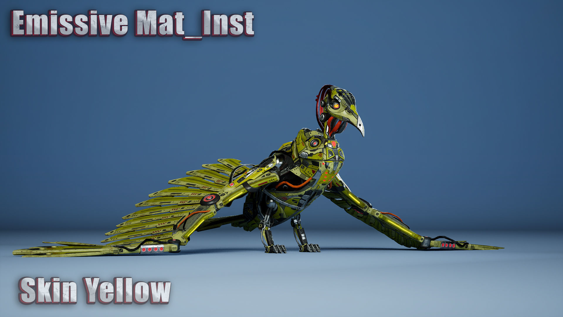 SciFi Raven Low-poly 3D model_17