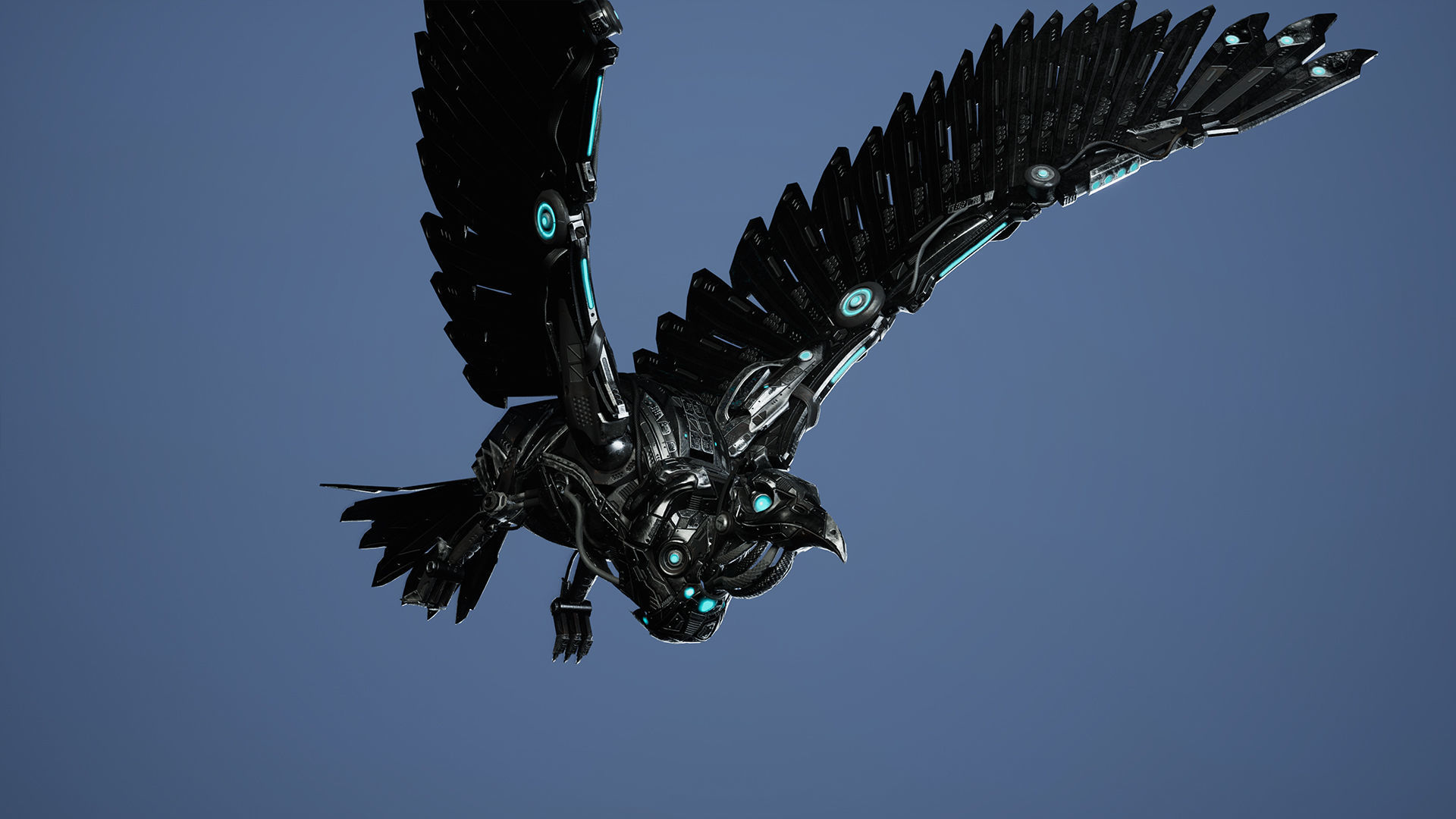 SciFi Raven Low-poly 3D model_15