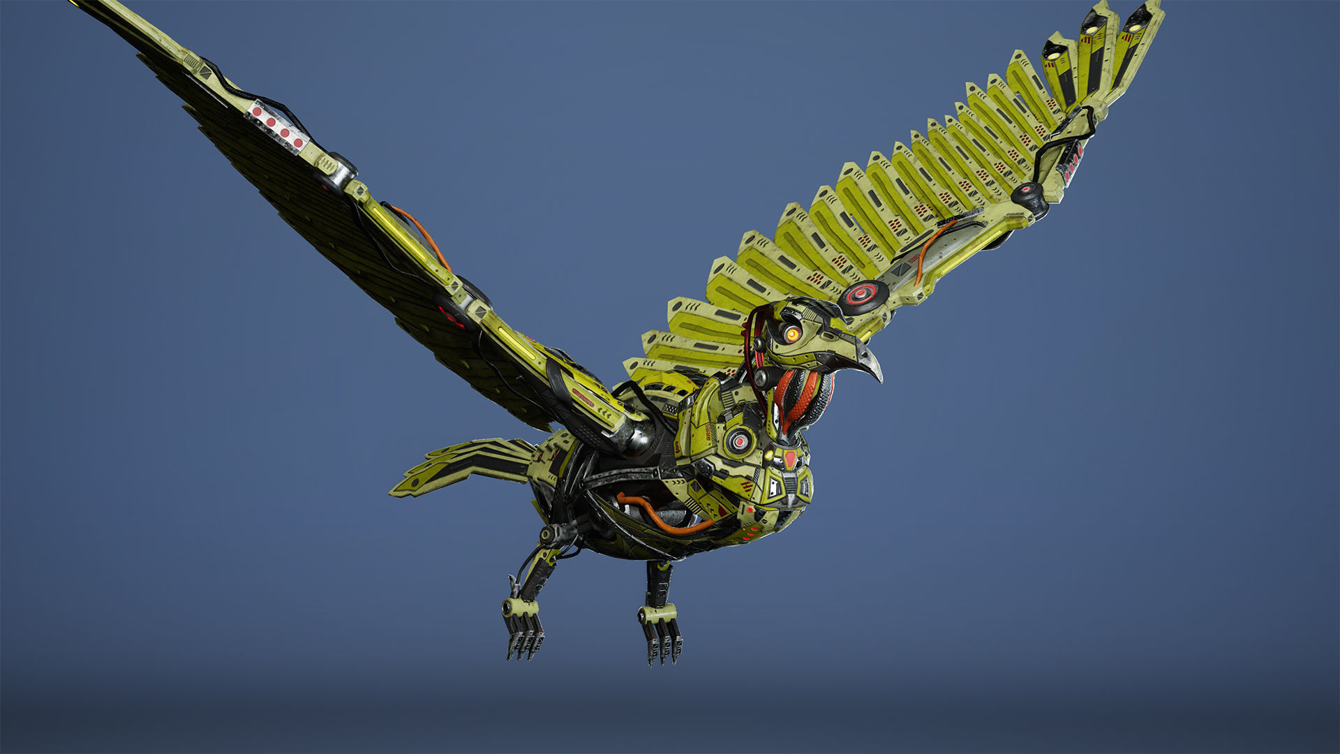 SciFi Raven Low-poly 3D model_10