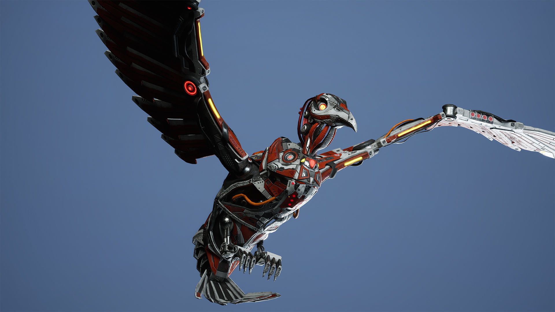 SciFi Raven Low-poly 3D model_8