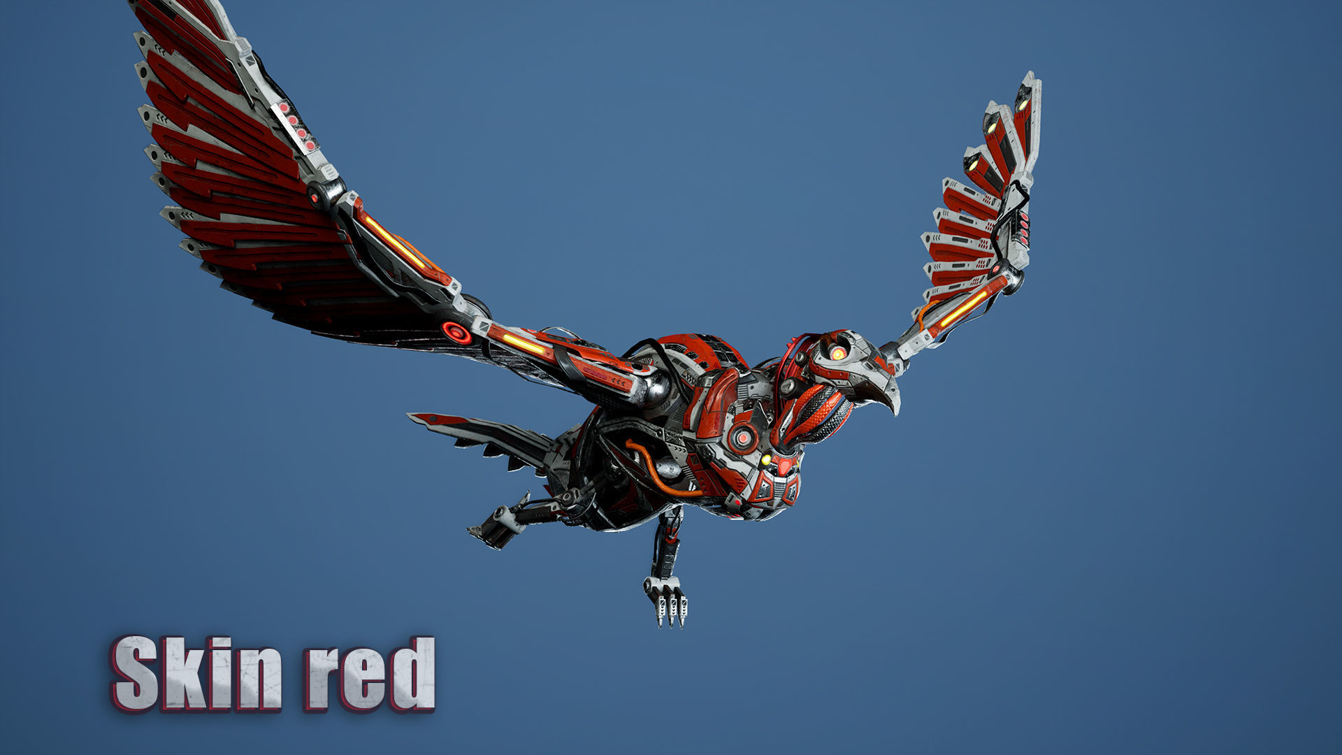 SciFi Raven Low-poly 3D model_5