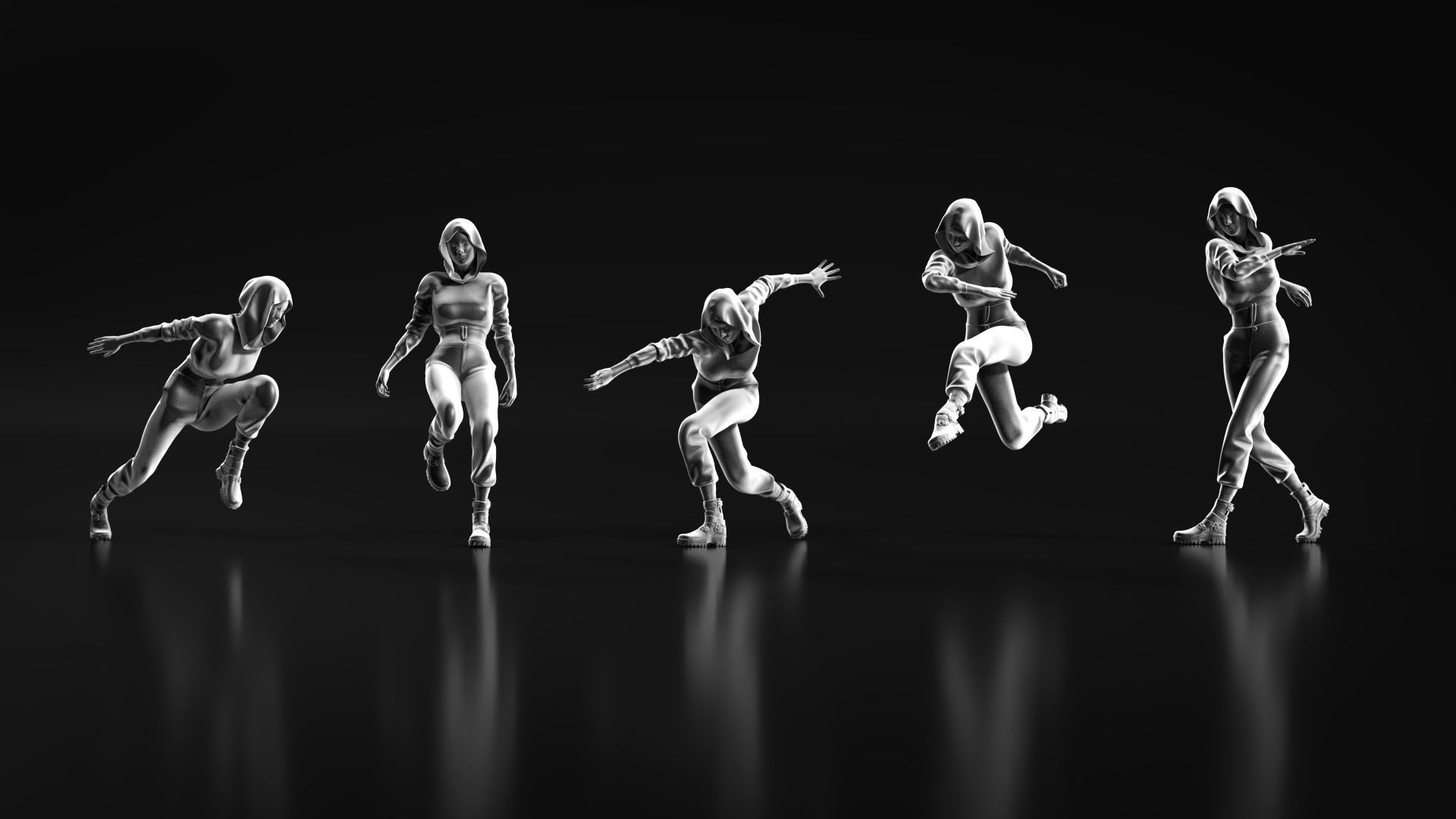 Parkour Girl 01 3D print model_9