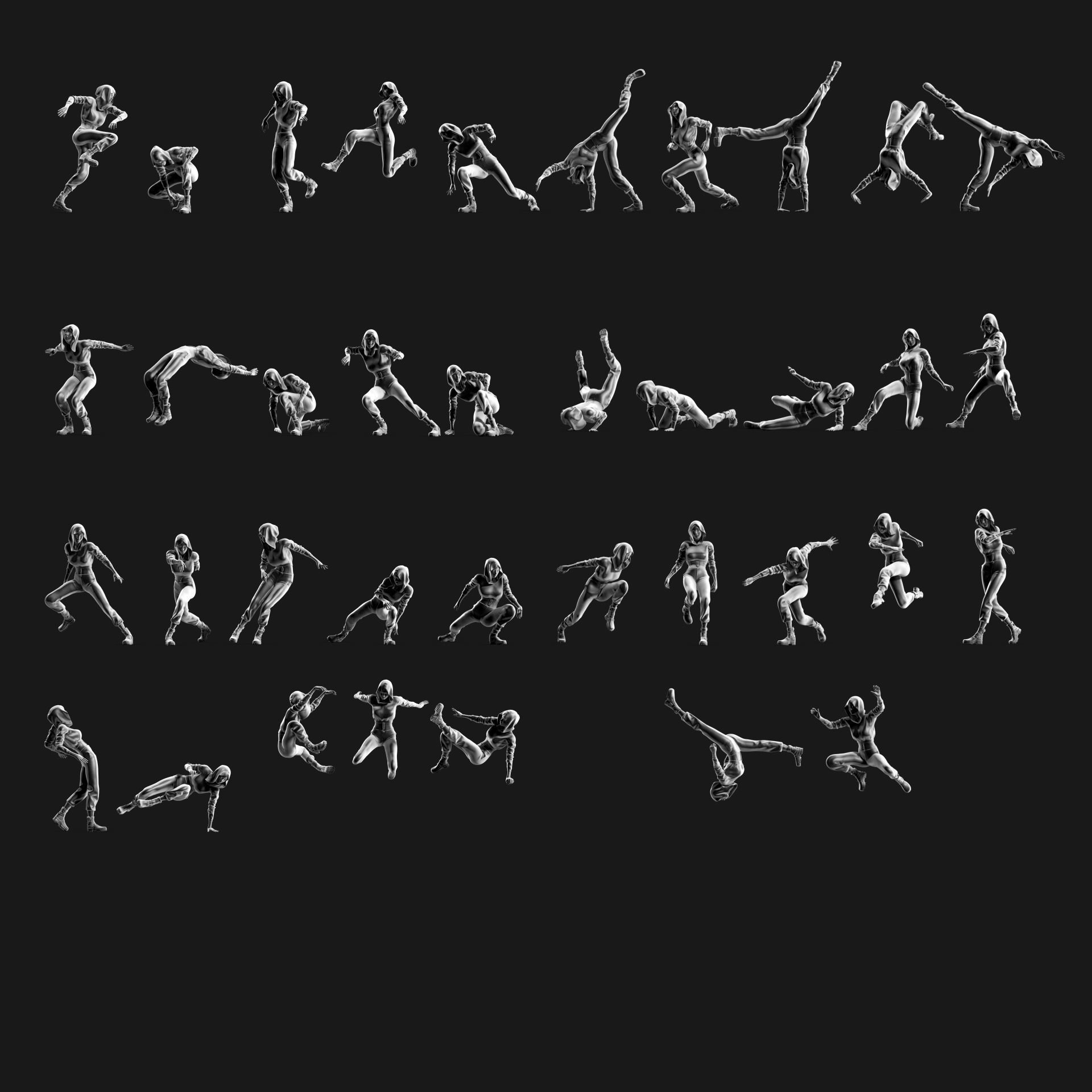 Parkour Girl 01 3D print model_2