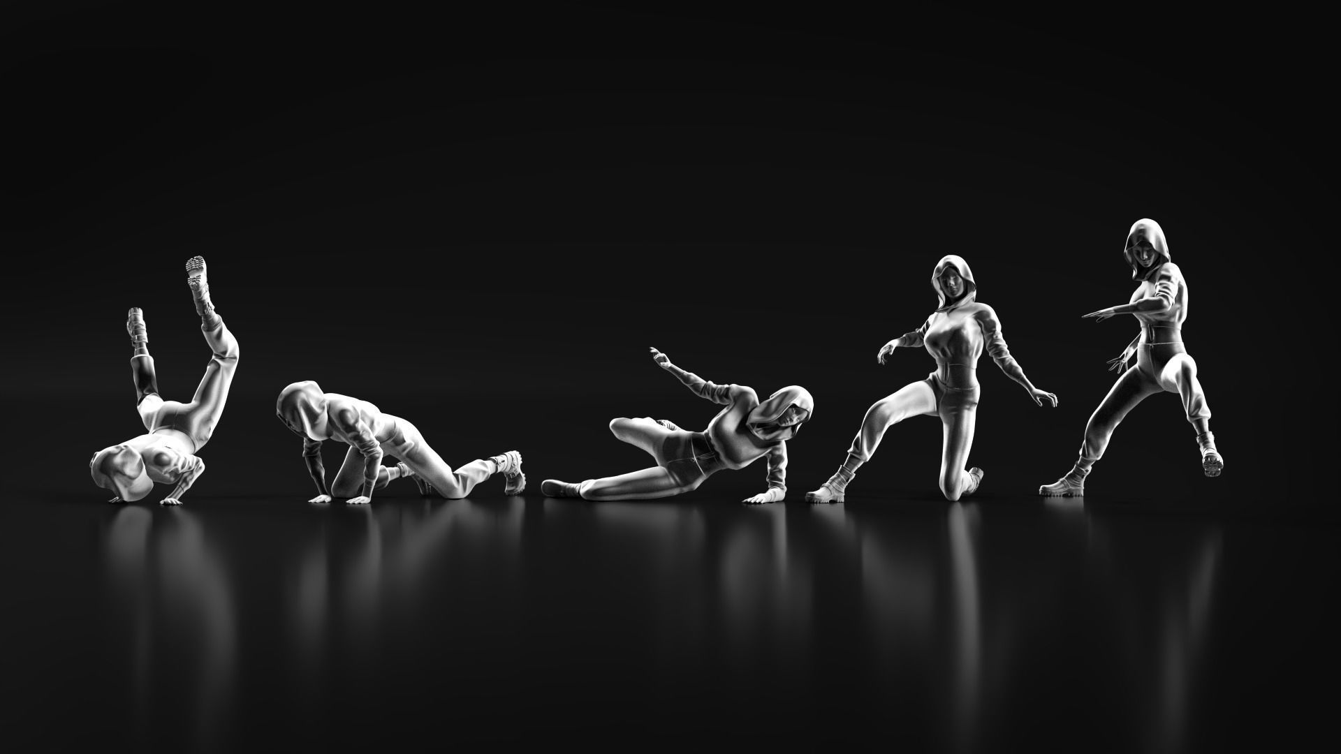 Parkour Girl 01 3D print model_7