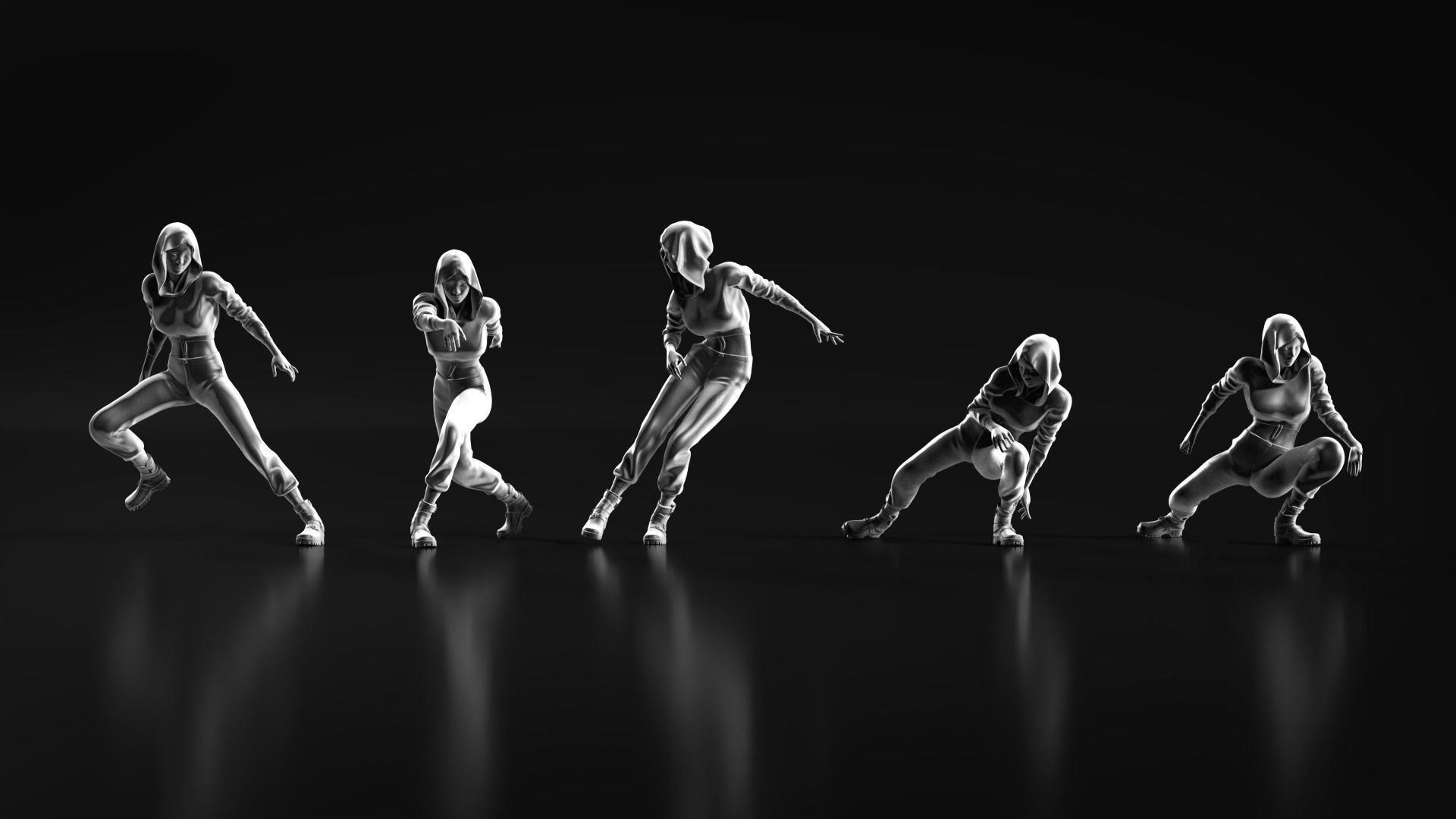 Parkour Girl 01 3D print model_8