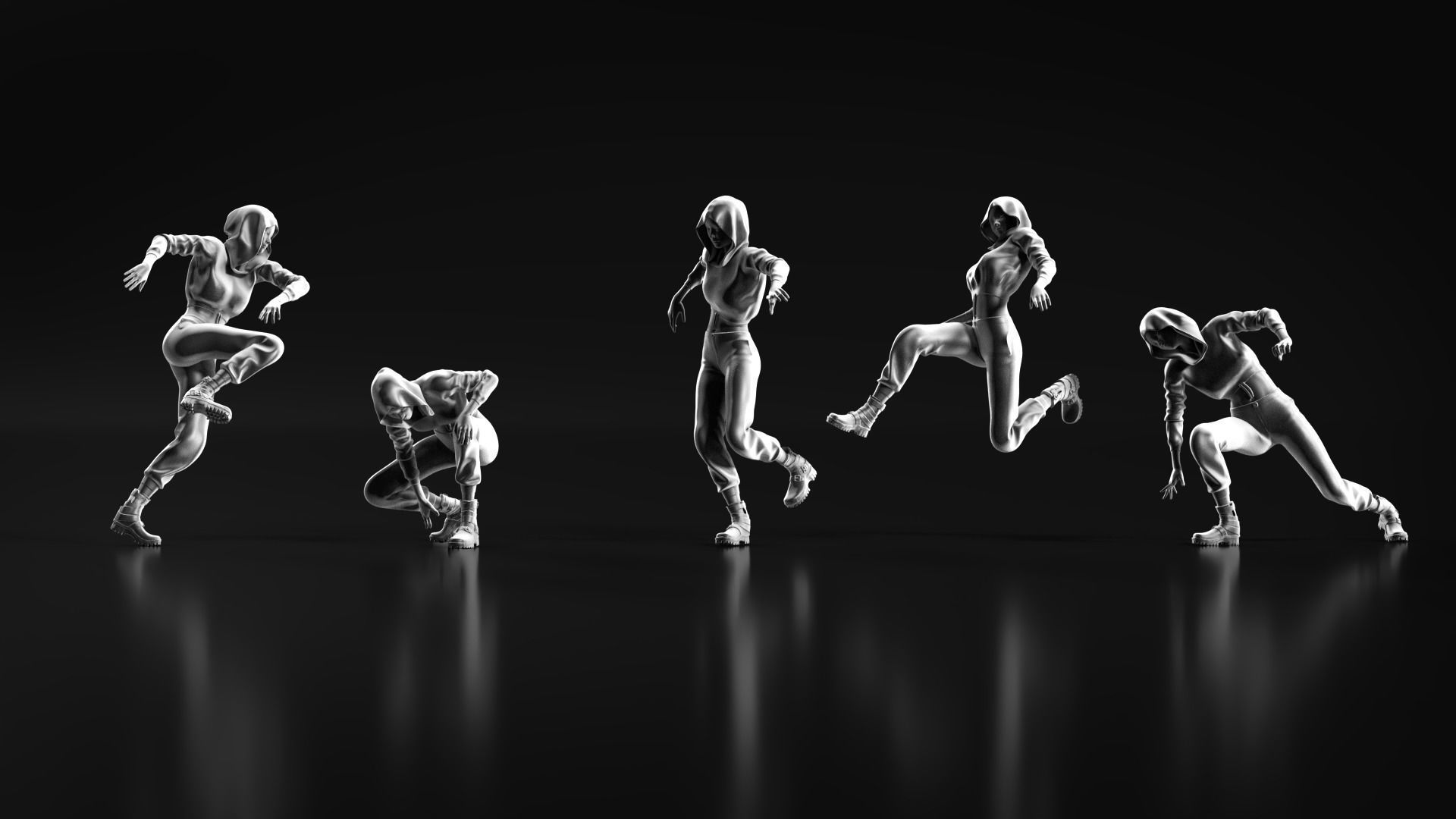 Parkour Girl 01 3D print model_4