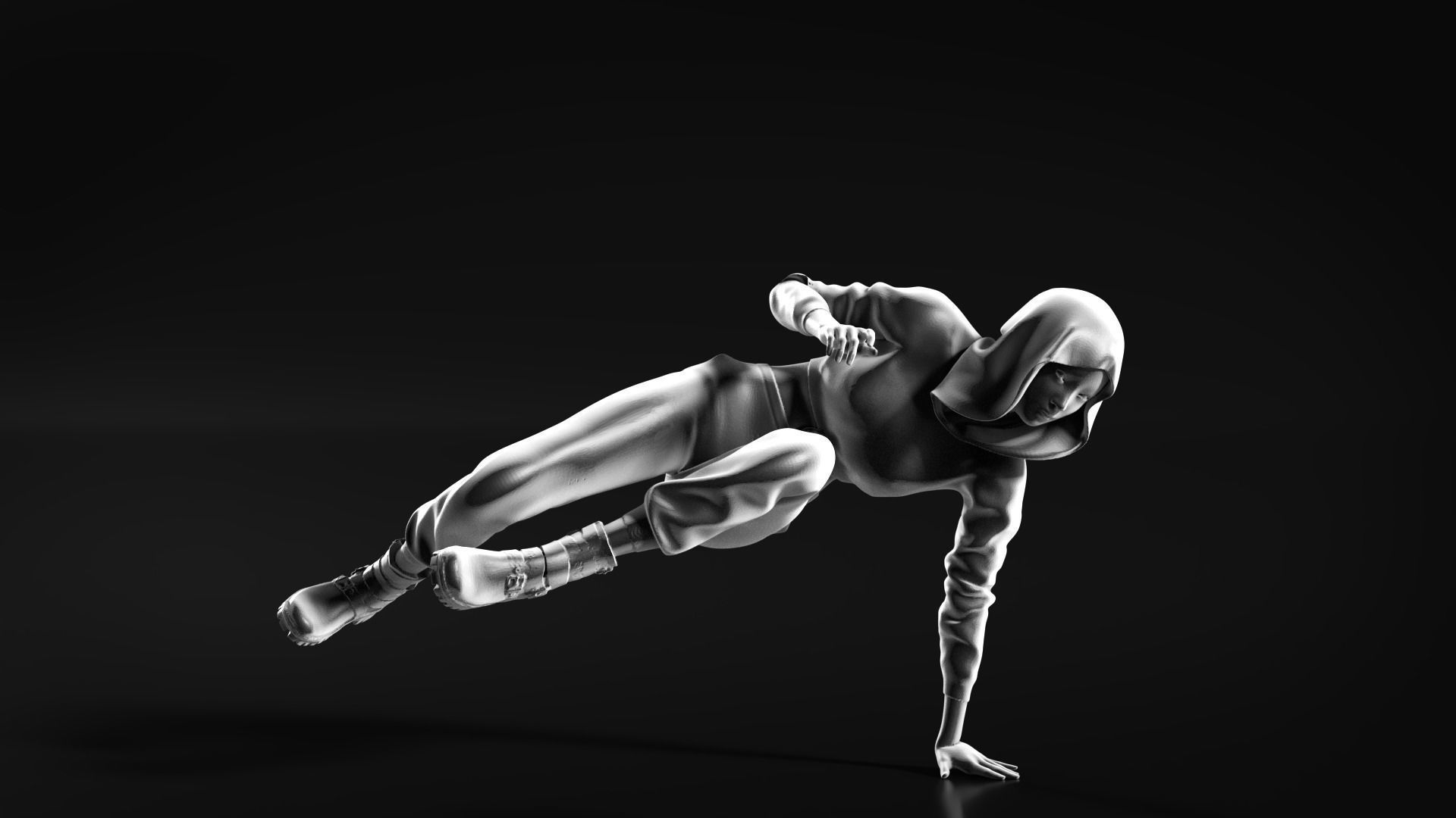 Parkour Girl 01 3D print model_3