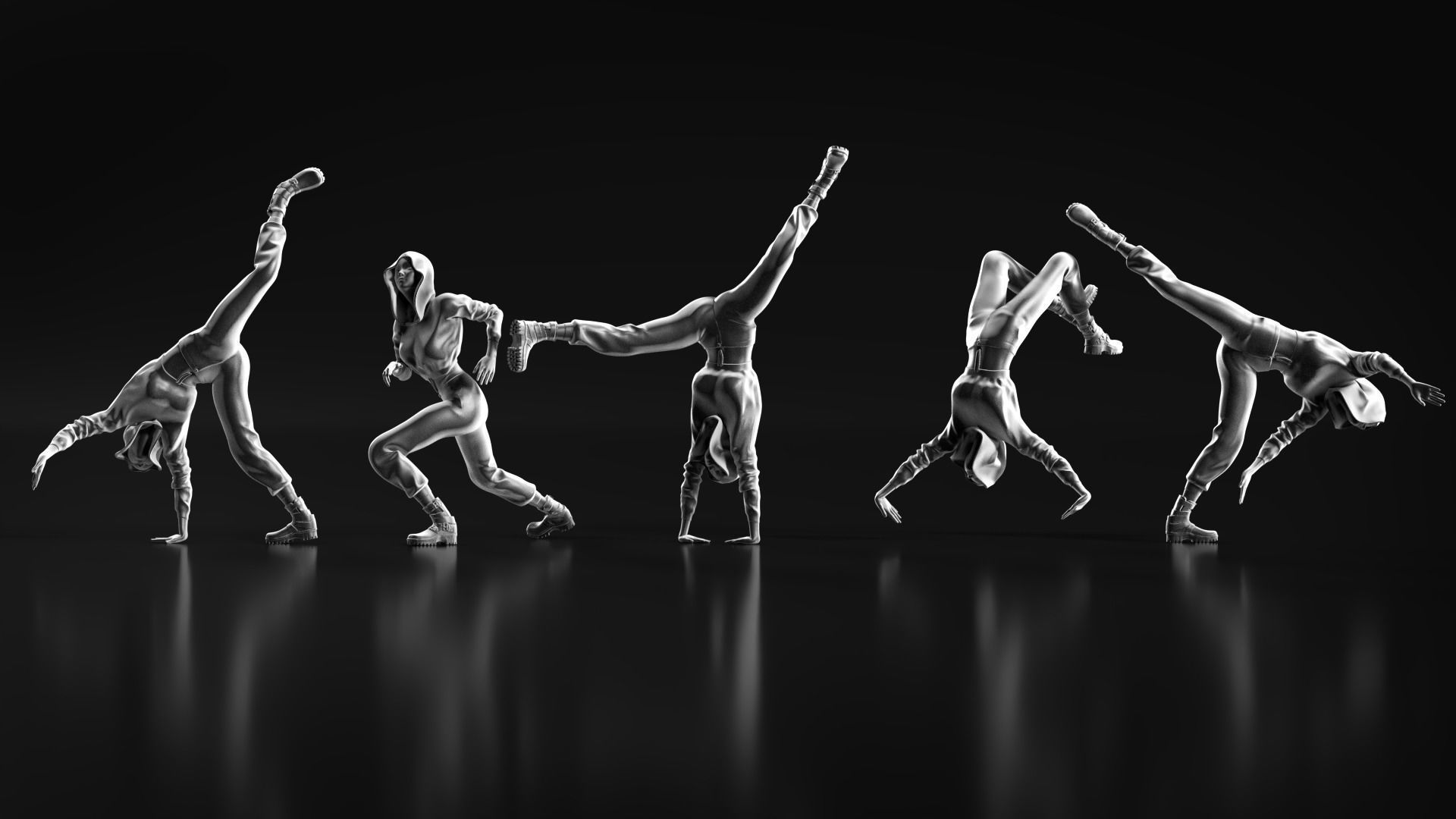 Parkour Girl 01 3D print model_5