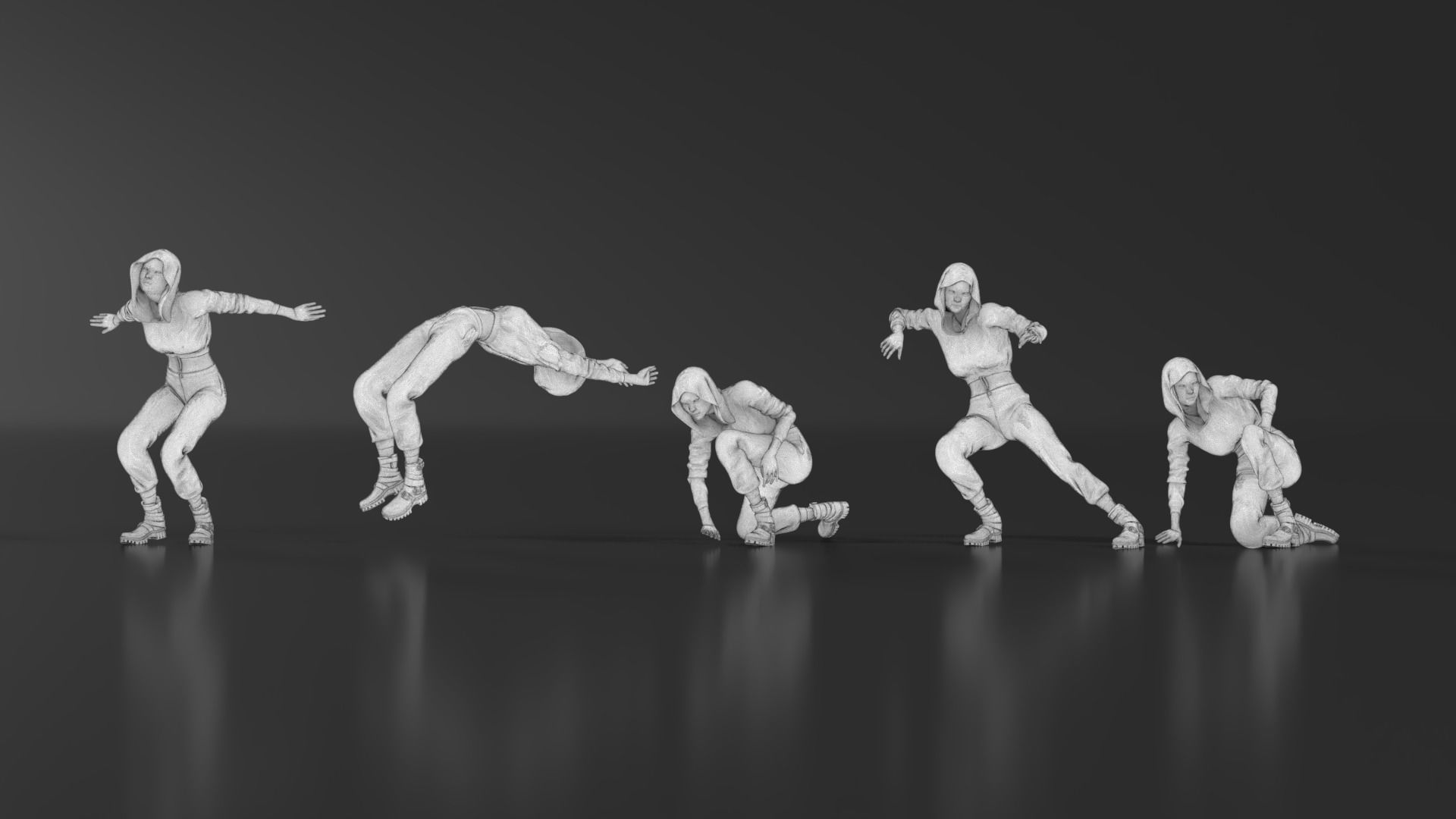 Parkour Girl 01 3D print model_15