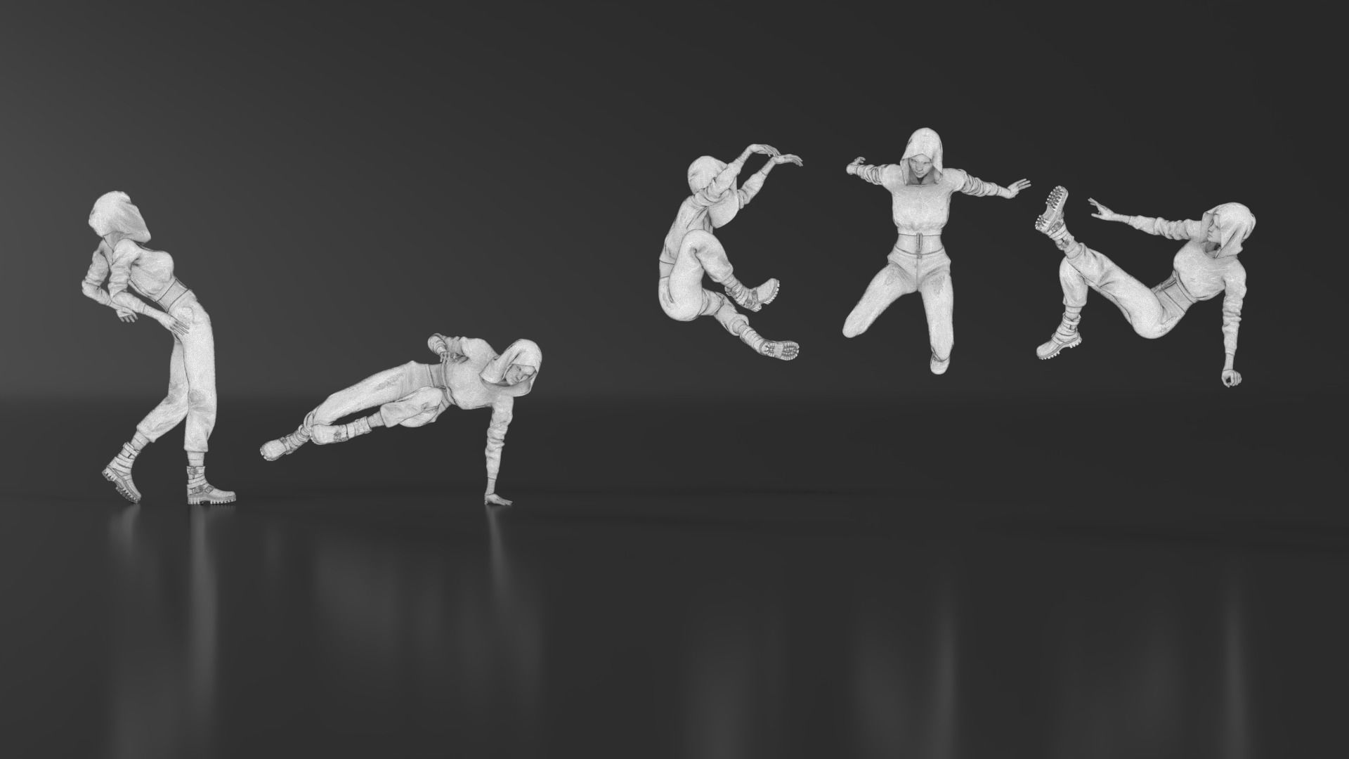 Parkour Girl 01 3D print model_19