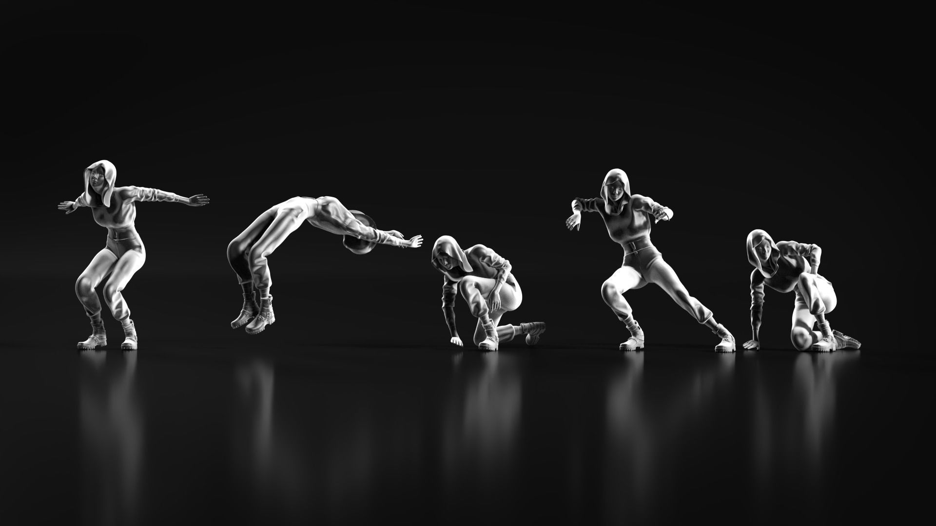 Parkour Girl 01 3D print model_6