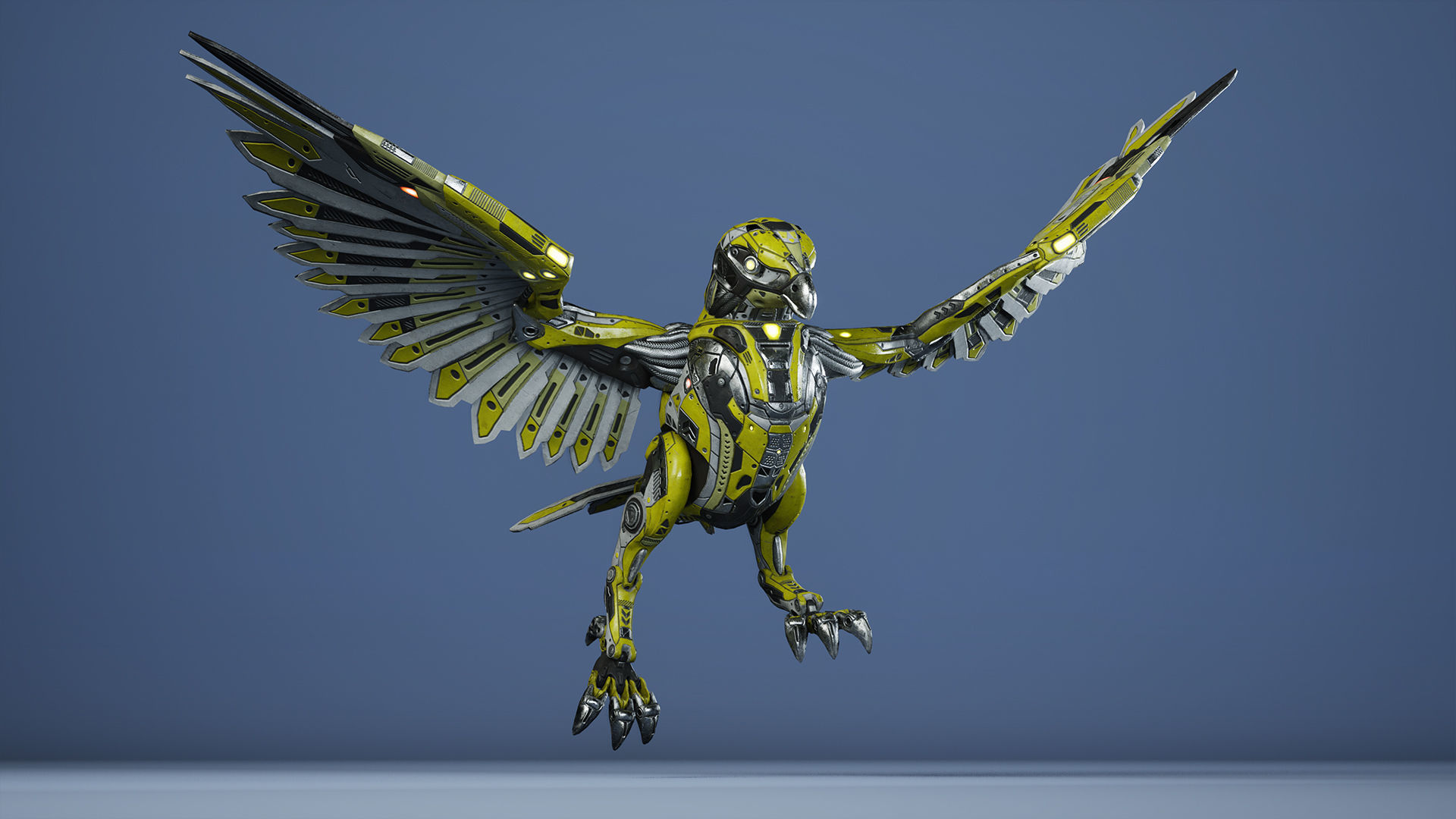 SciFi Falcon Low-poly 3D model_10