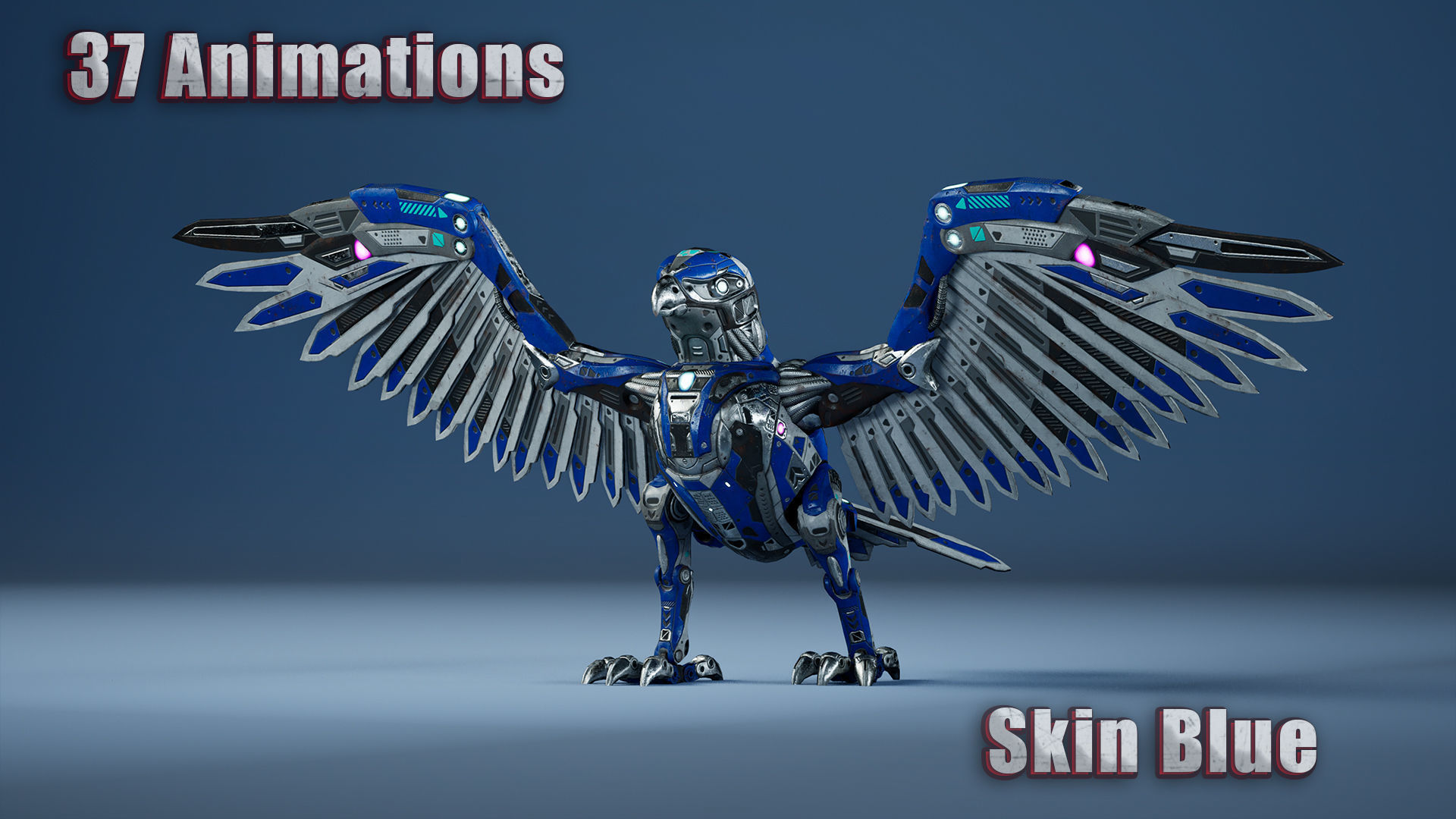 SciFi Falcon Low-poly 3D model_2