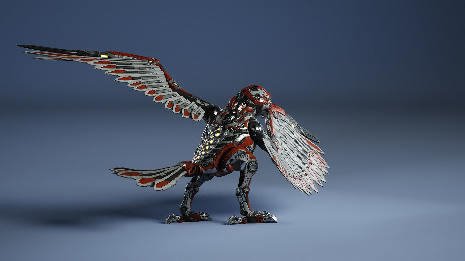 SciFi Falcon Low-poly 3D model_9