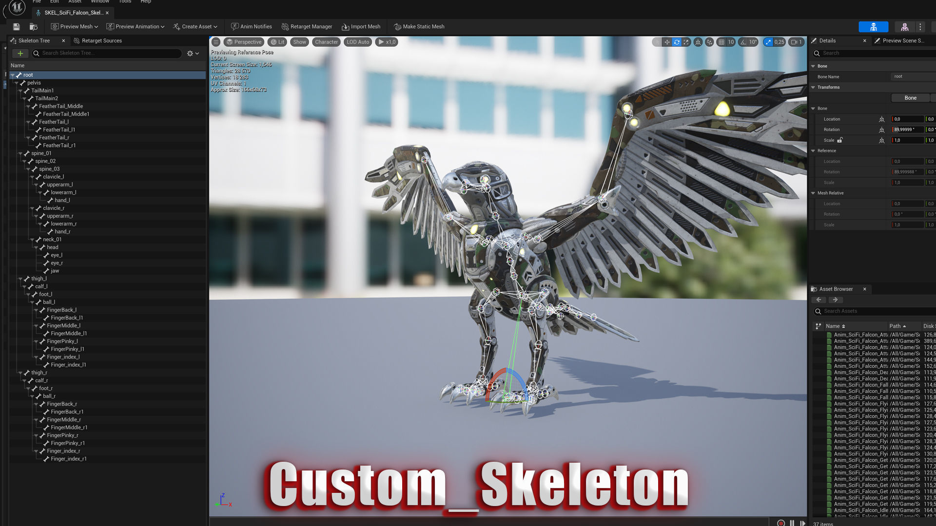 SciFi Falcon Low-poly 3D model_14