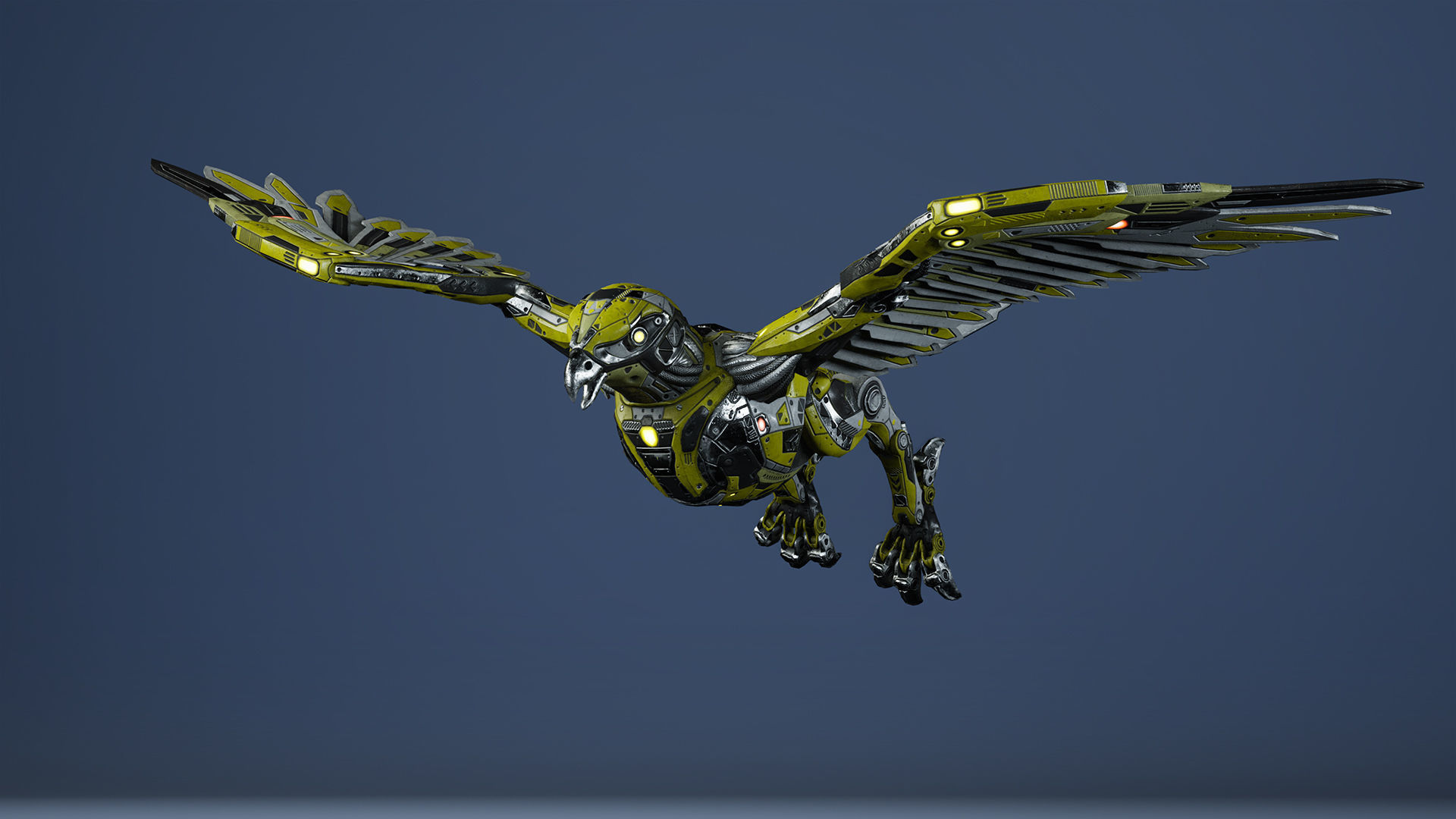 SciFi Falcon Low-poly 3D model_11