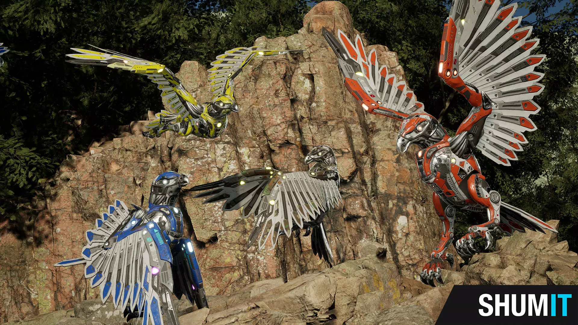 SciFi Falcon Low-poly 3D model_0