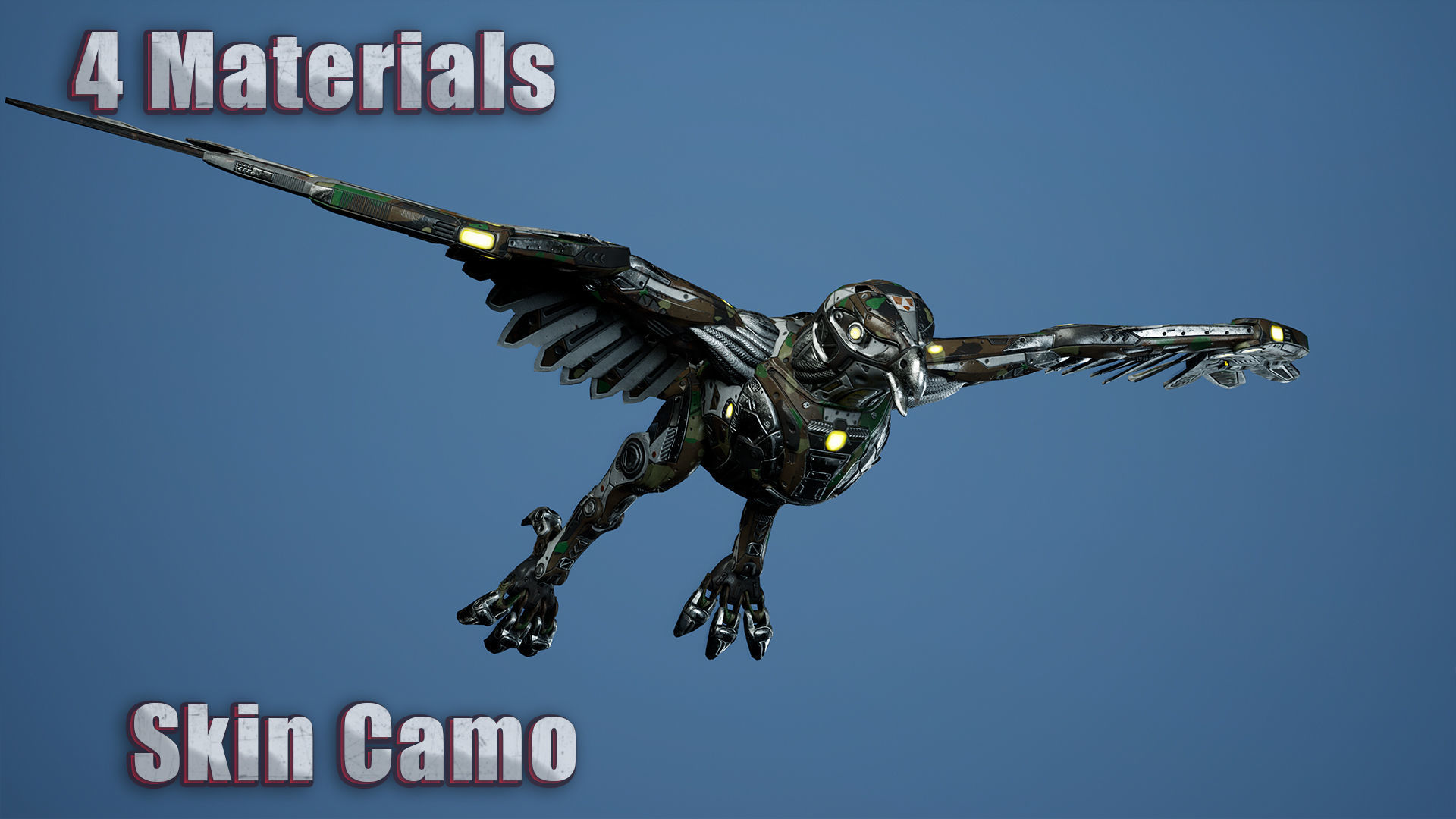 SciFi Falcon Low-poly 3D model_4