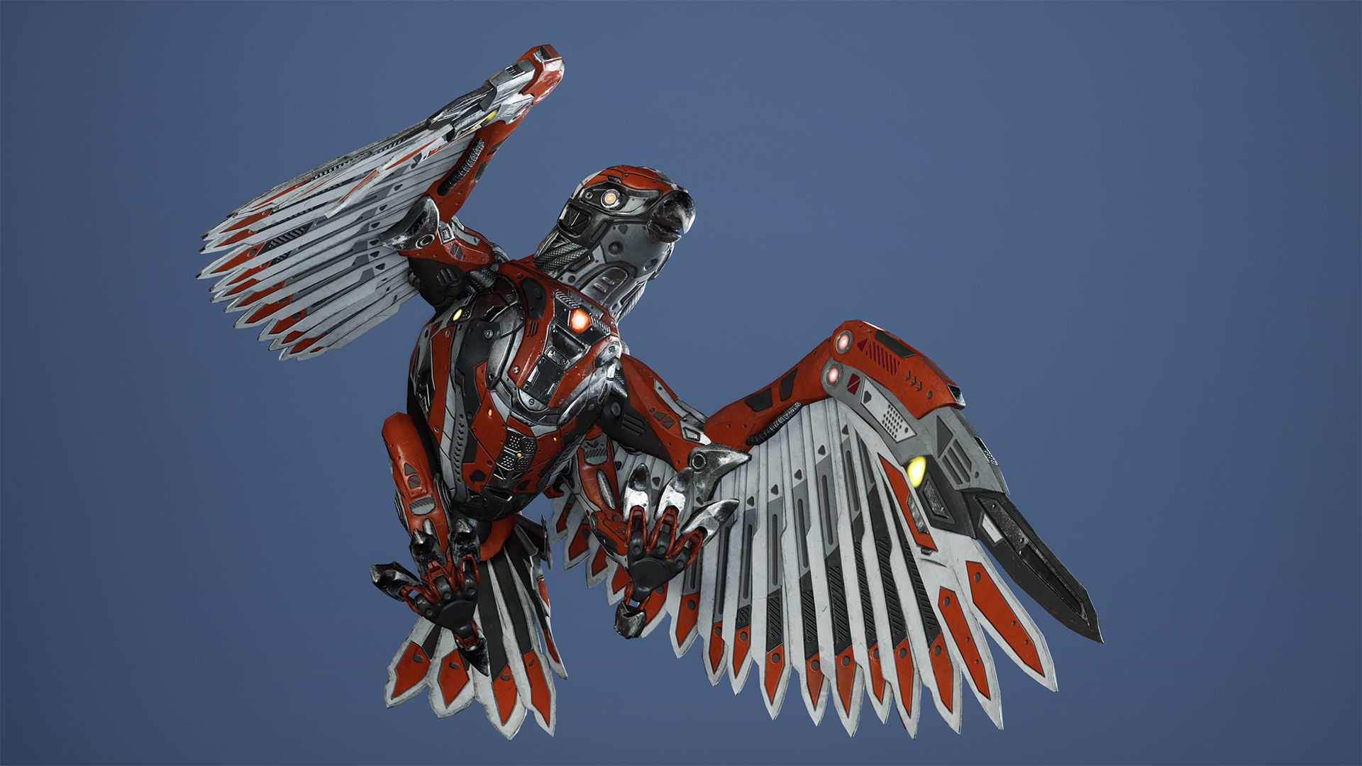 SciFi Falcon Low-poly 3D model_8