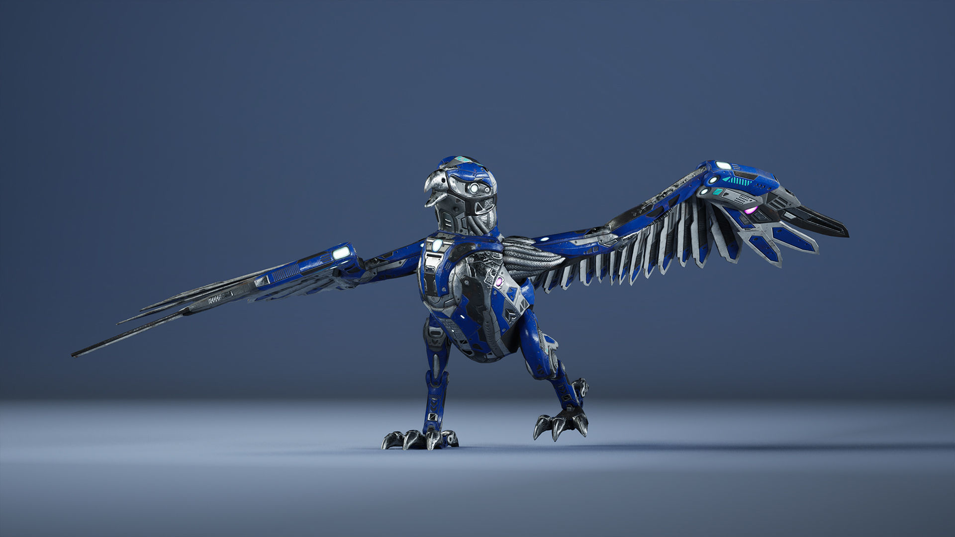 SciFi Falcon Low-poly 3D model_6