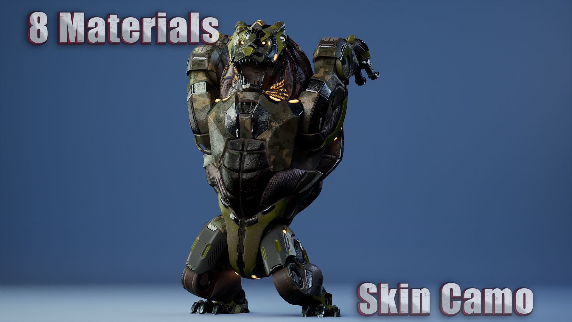 SciFi Grizzly Low-poly 3D model_4