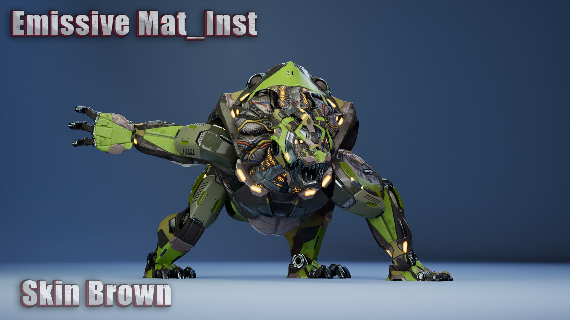 SciFi Grizzly Low-poly 3D model_3