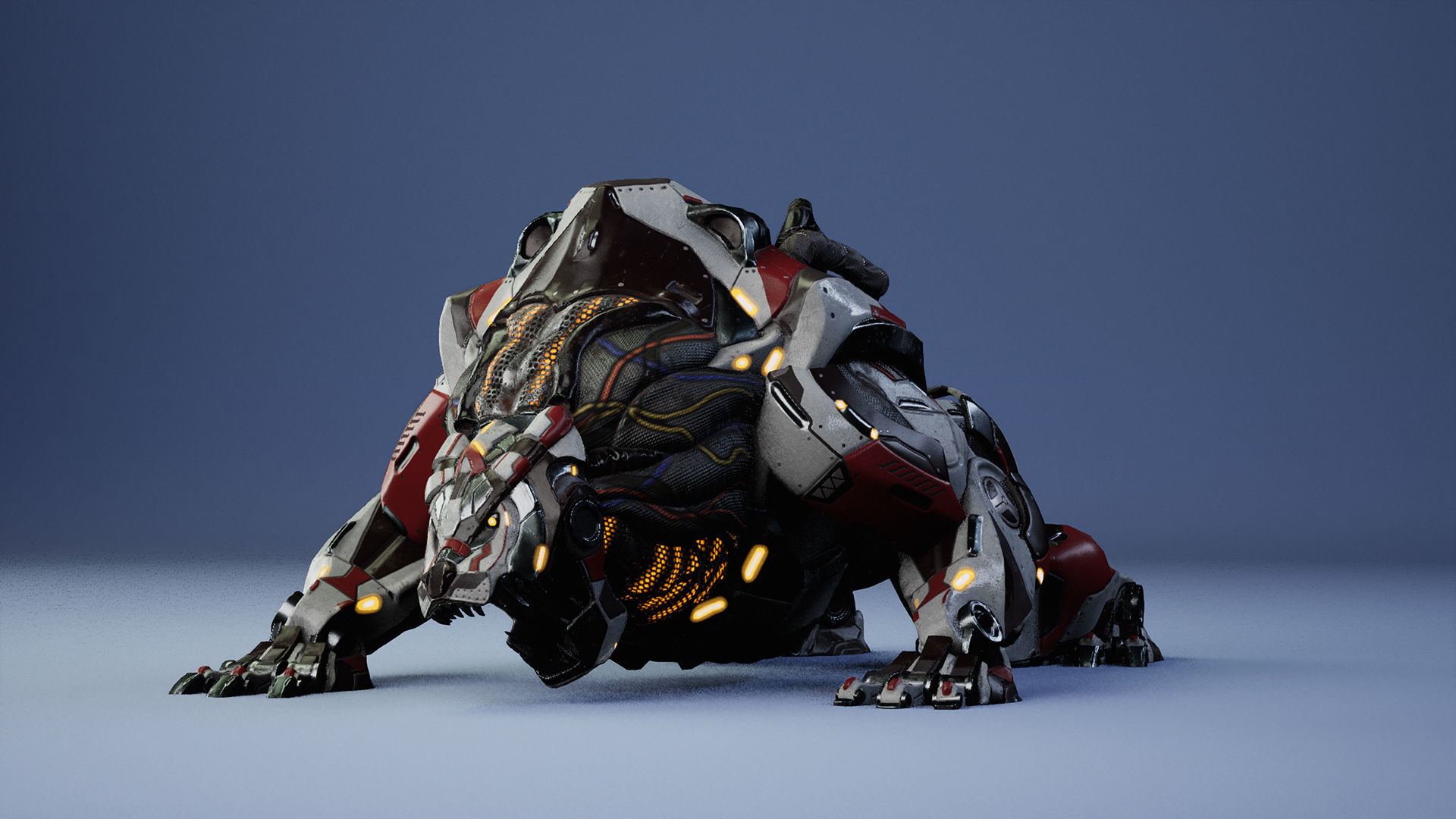 SciFi Grizzly Low-poly 3D model_15