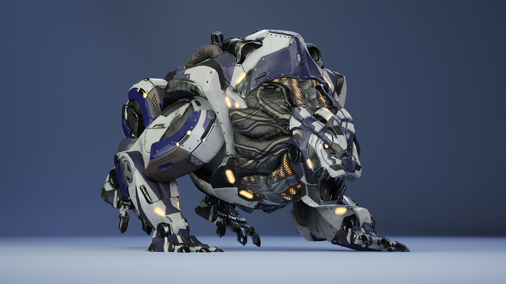 SciFi Grizzly Low-poly 3D model_14