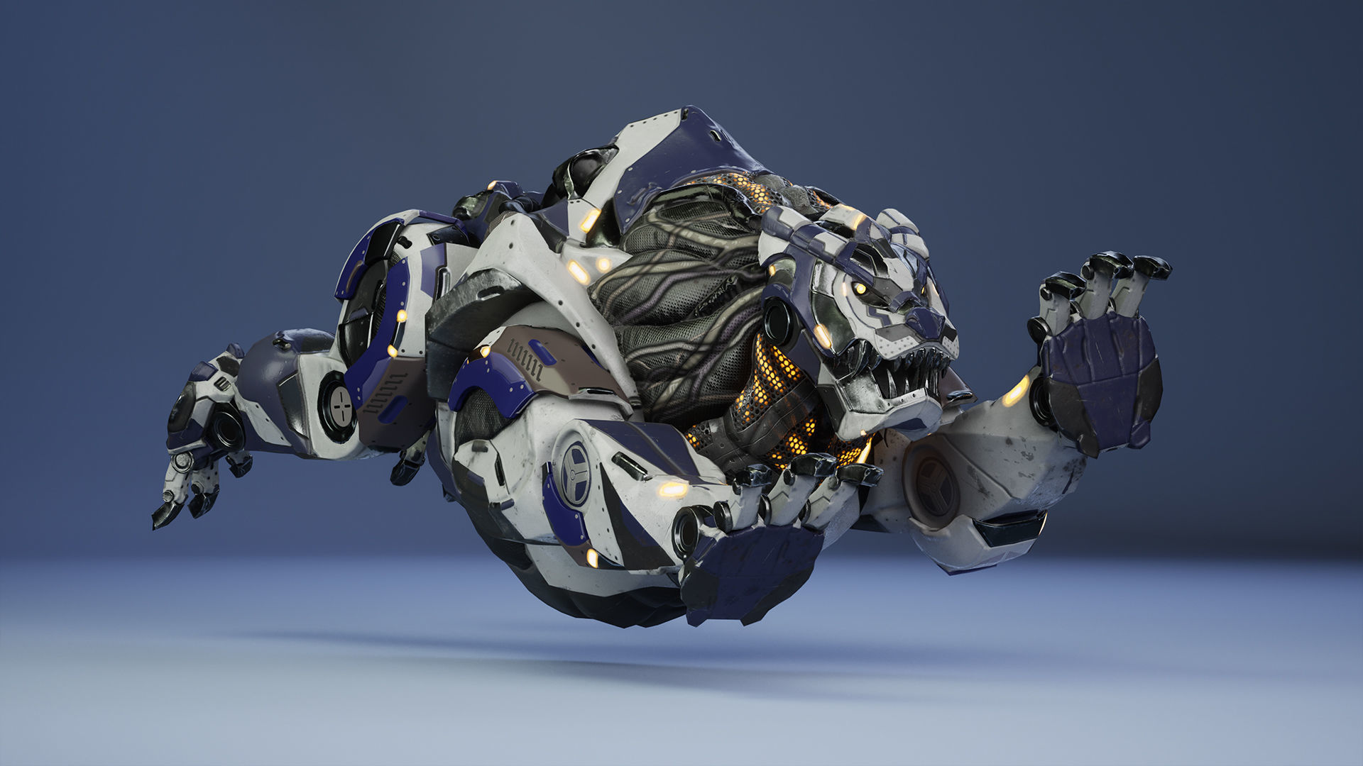 SciFi Grizzly Low-poly 3D model_12