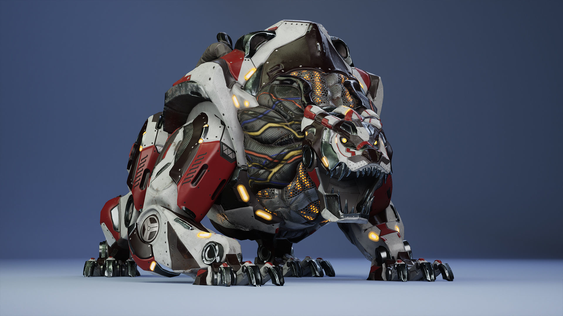 SciFi Grizzly Low-poly 3D model_7