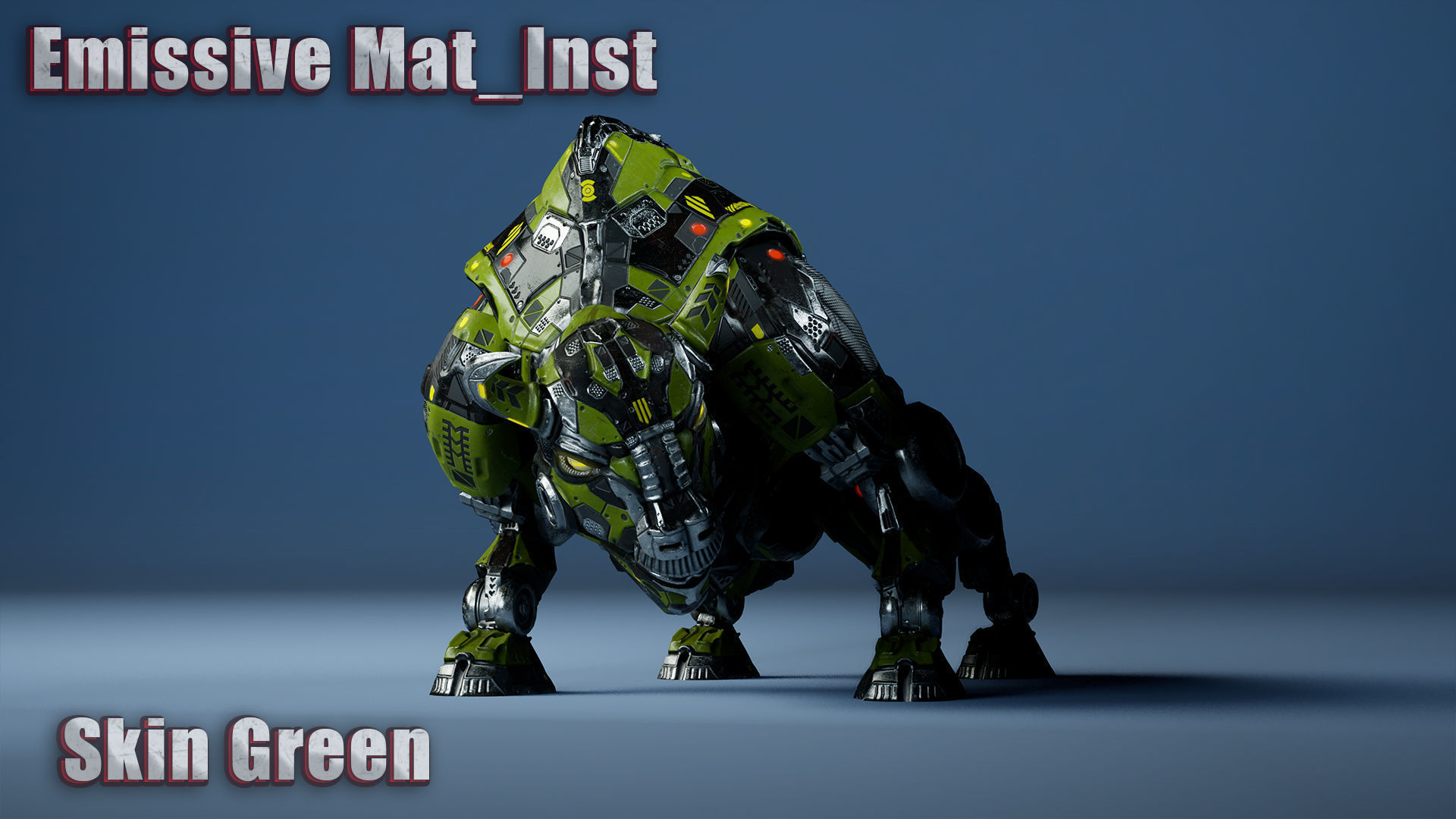 SciFi Bison Low-poly 3D model_4