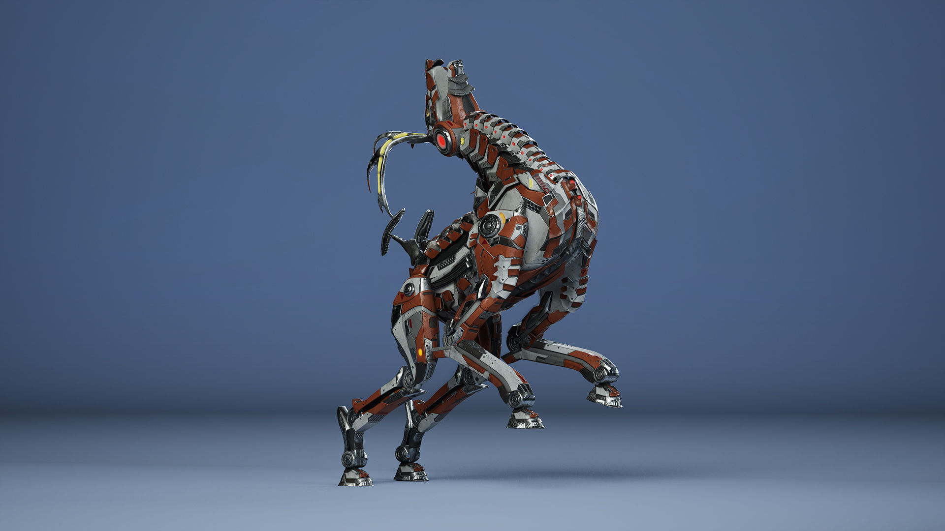 Sci-Fi Deer Low-poly 3D model_7