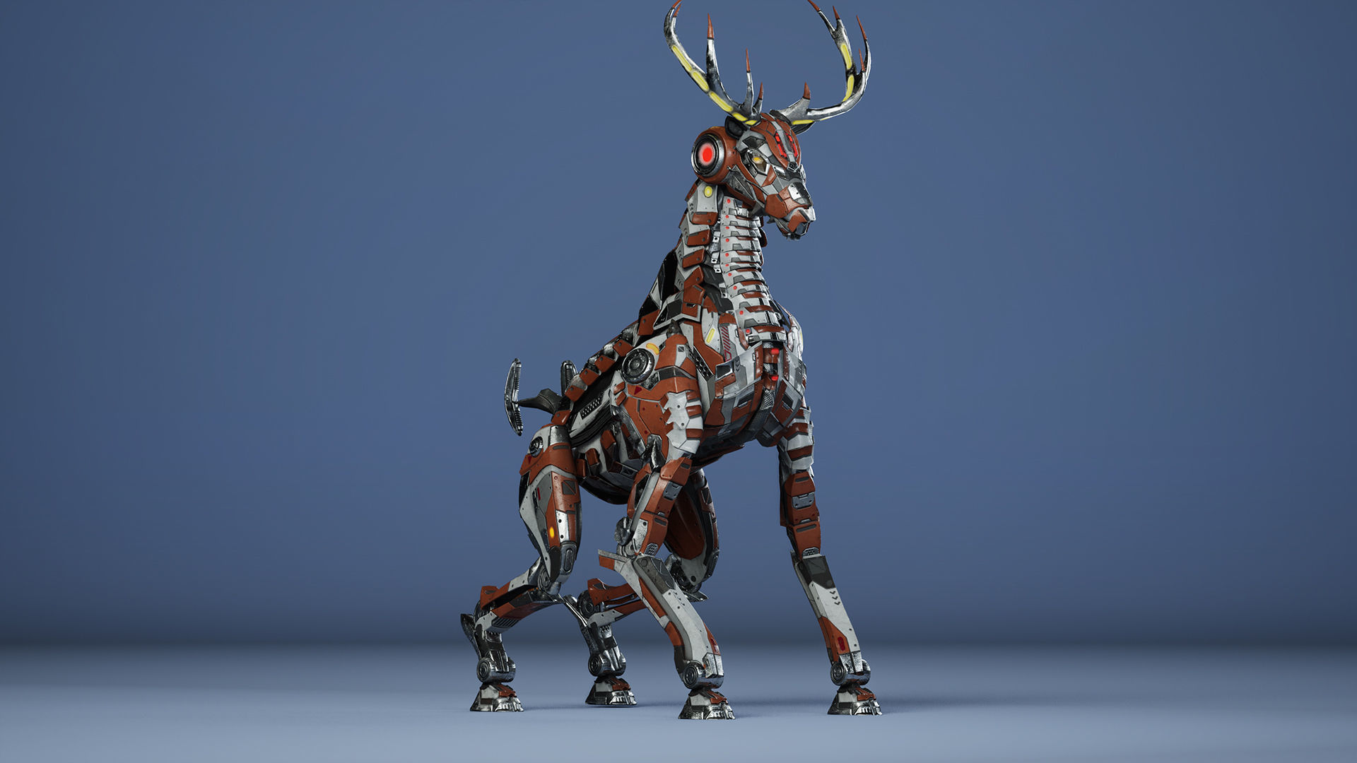 Sci-Fi Deer Low-poly 3D model_8