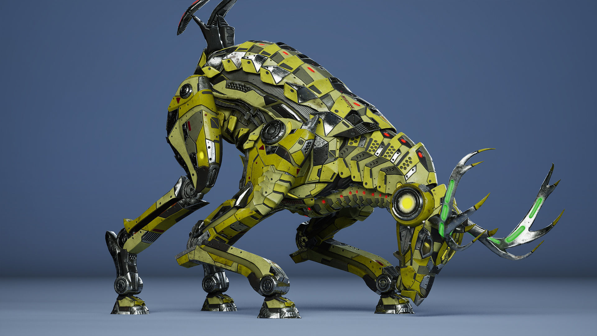 Sci-Fi Deer Low-poly 3D model_9