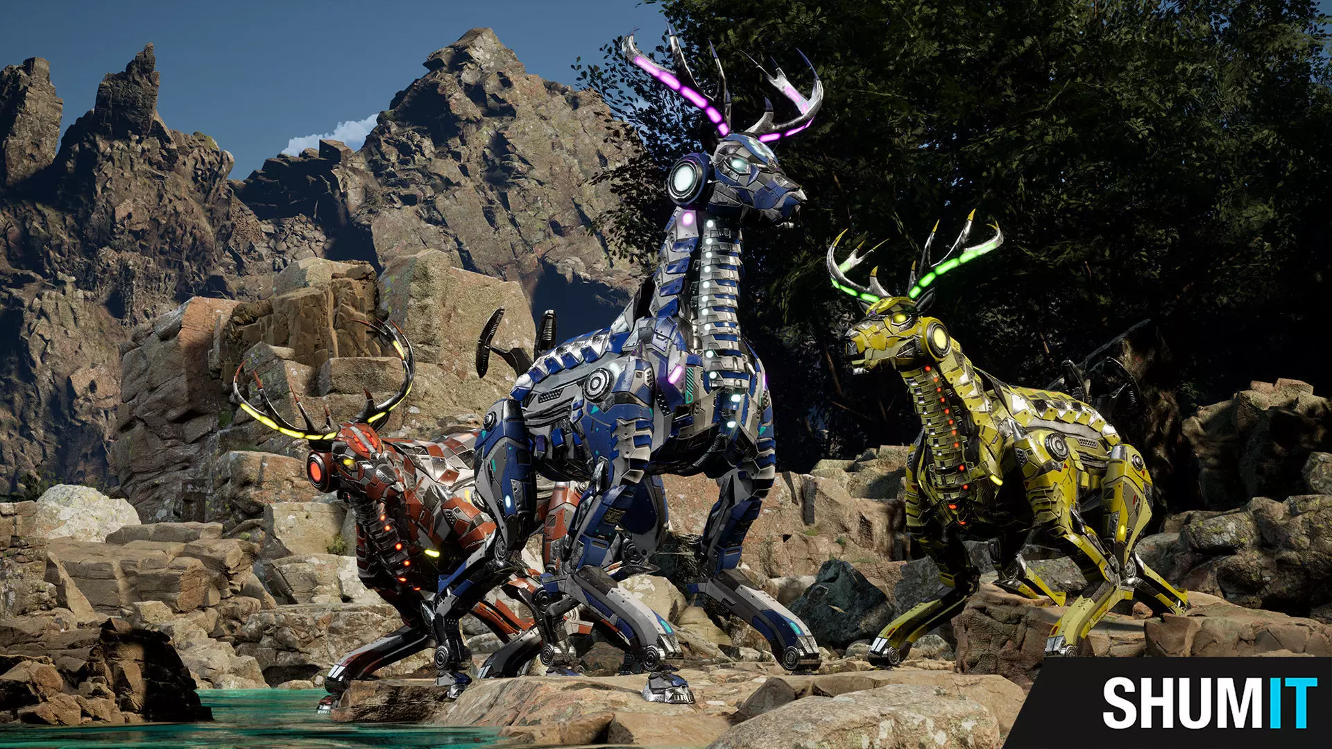 Sci-Fi Deer Low-poly 3D model_0